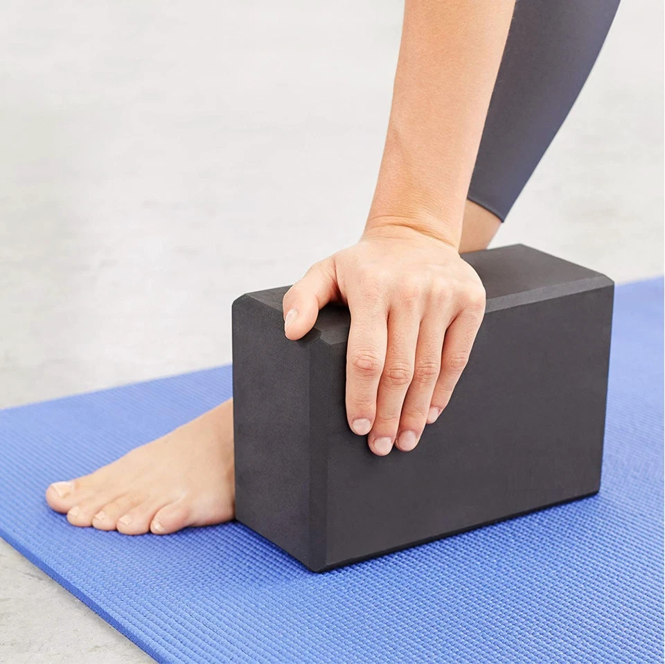 2 Pack EVA Yoga Block High Density Non-Slip Surface Easy Grip Black