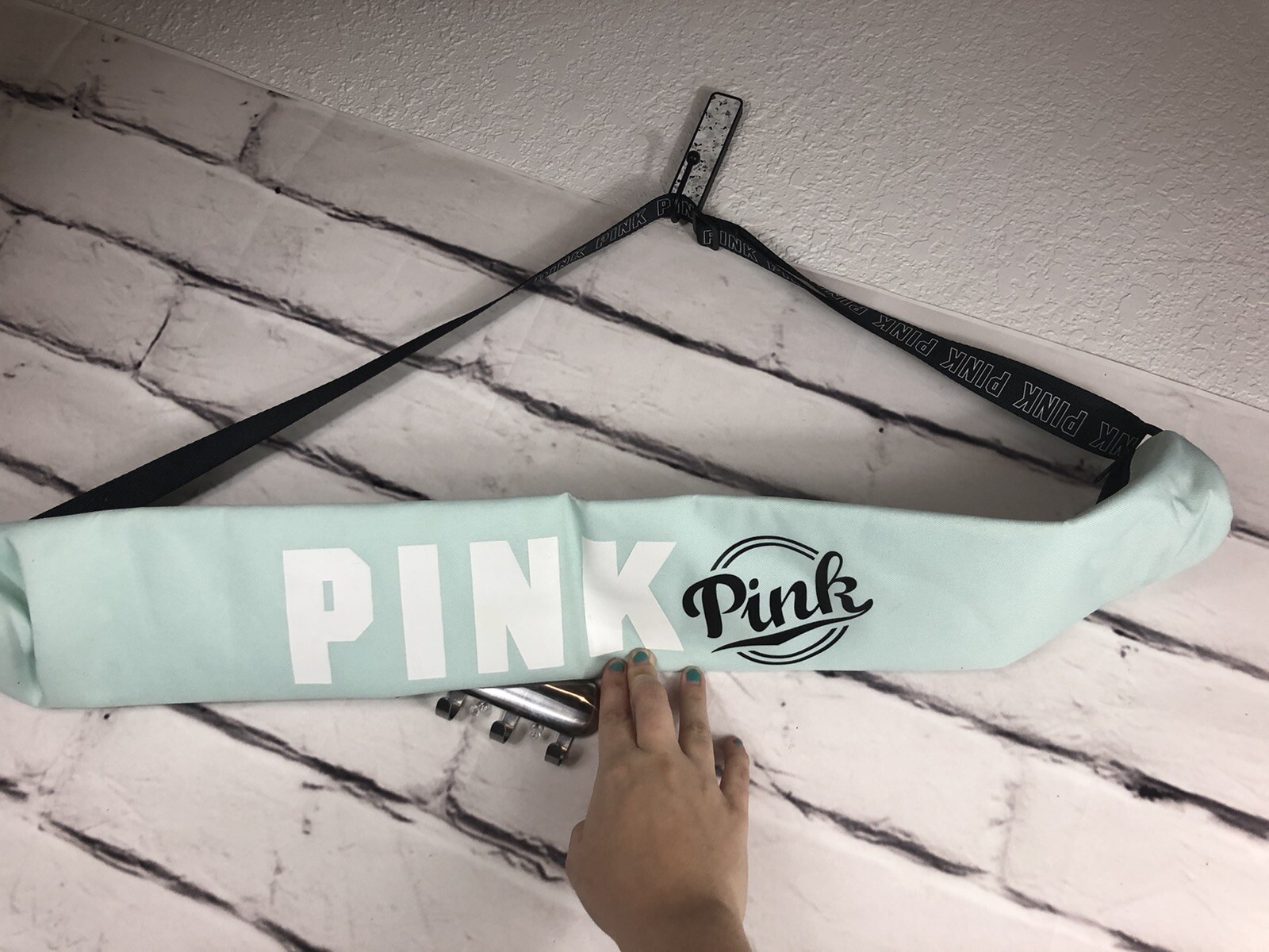 NWT Pink by Victoria Secret Yoga Pilates Exercise Mat Bag Mint Green