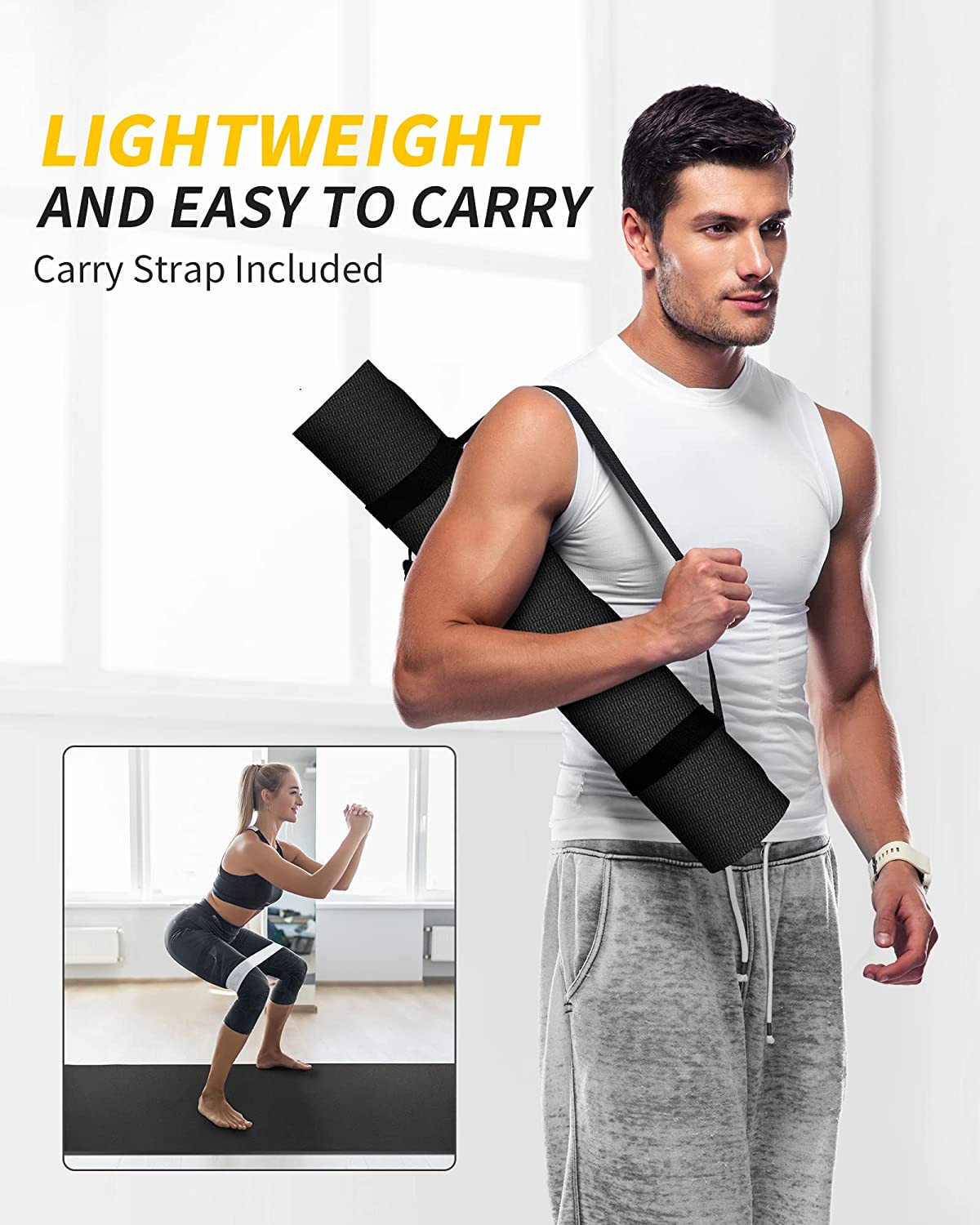 Yoga Mat for Women and Men, Extra Long and Wide Exercise Mat(72&Prime;X48&Prime;/84&Prime;X30&Prime;), L