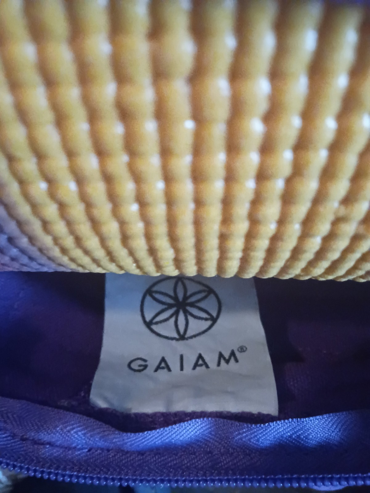 Gaiam Embroidered Yoga Mat Bag Purple Pocket Strap Red Flower Gym Canvas Stitch