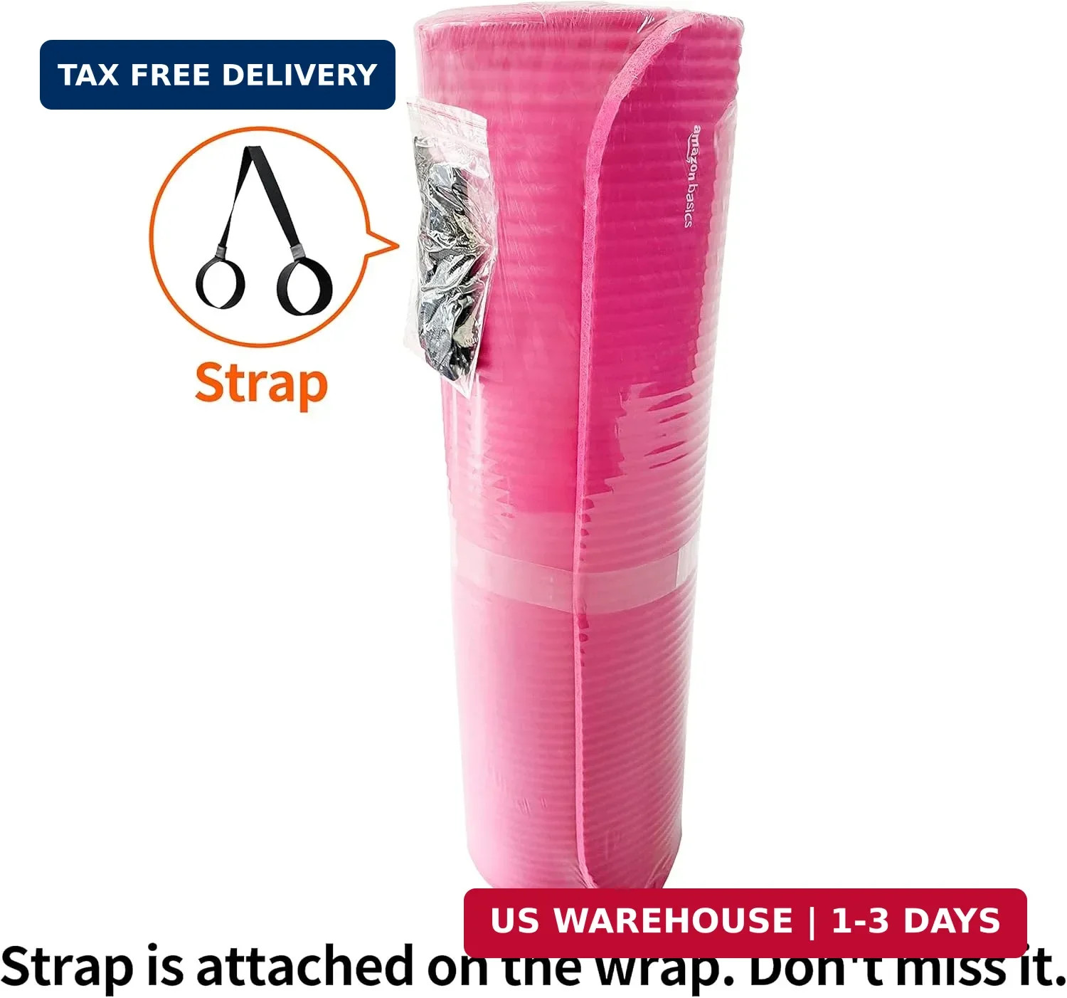 Amazon Basics Extra Thick Exercise Yoga Mat with Carrying Strap