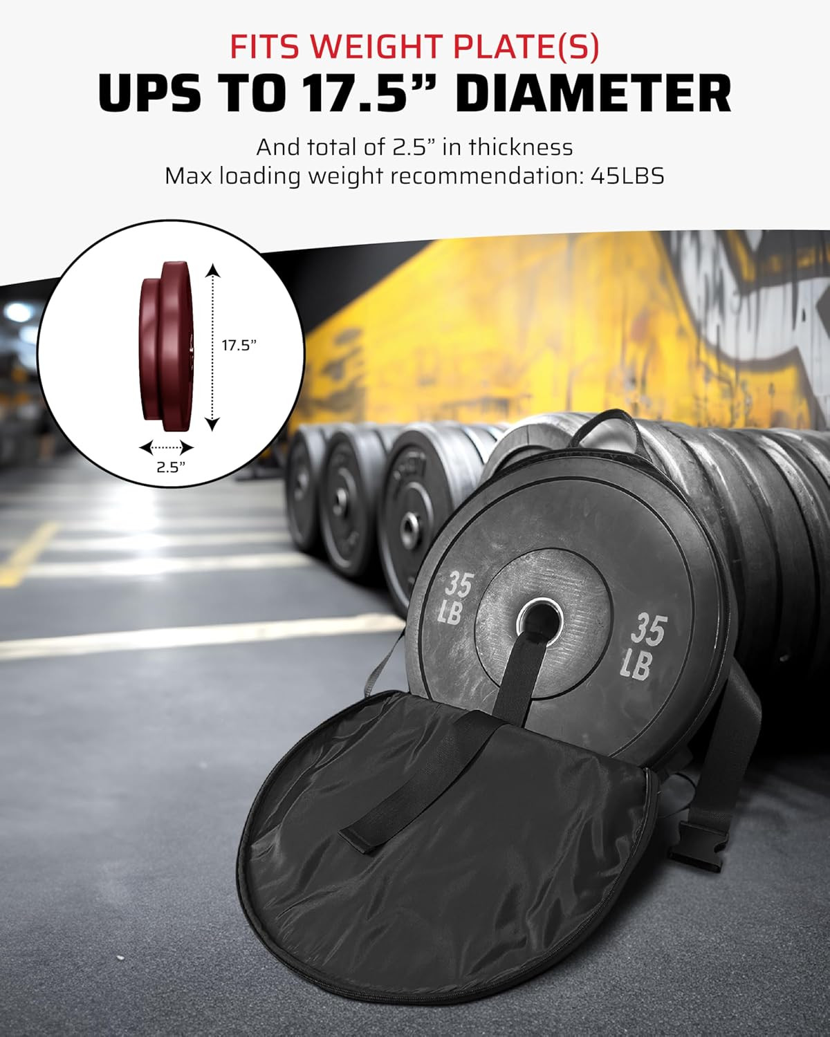 Versatile Weighted Backpack for Gym – Fits 17.5&Prime; Plates, Padded Straps