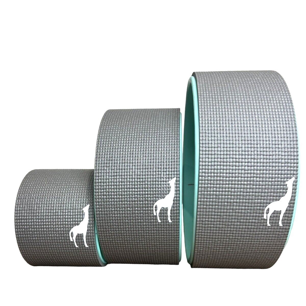 Plexus Wheel Set Of 3 Stretch Yoga Roller 12&Prime; 10&Prime; 6&Prime; Back Pain Relief Teal Grey