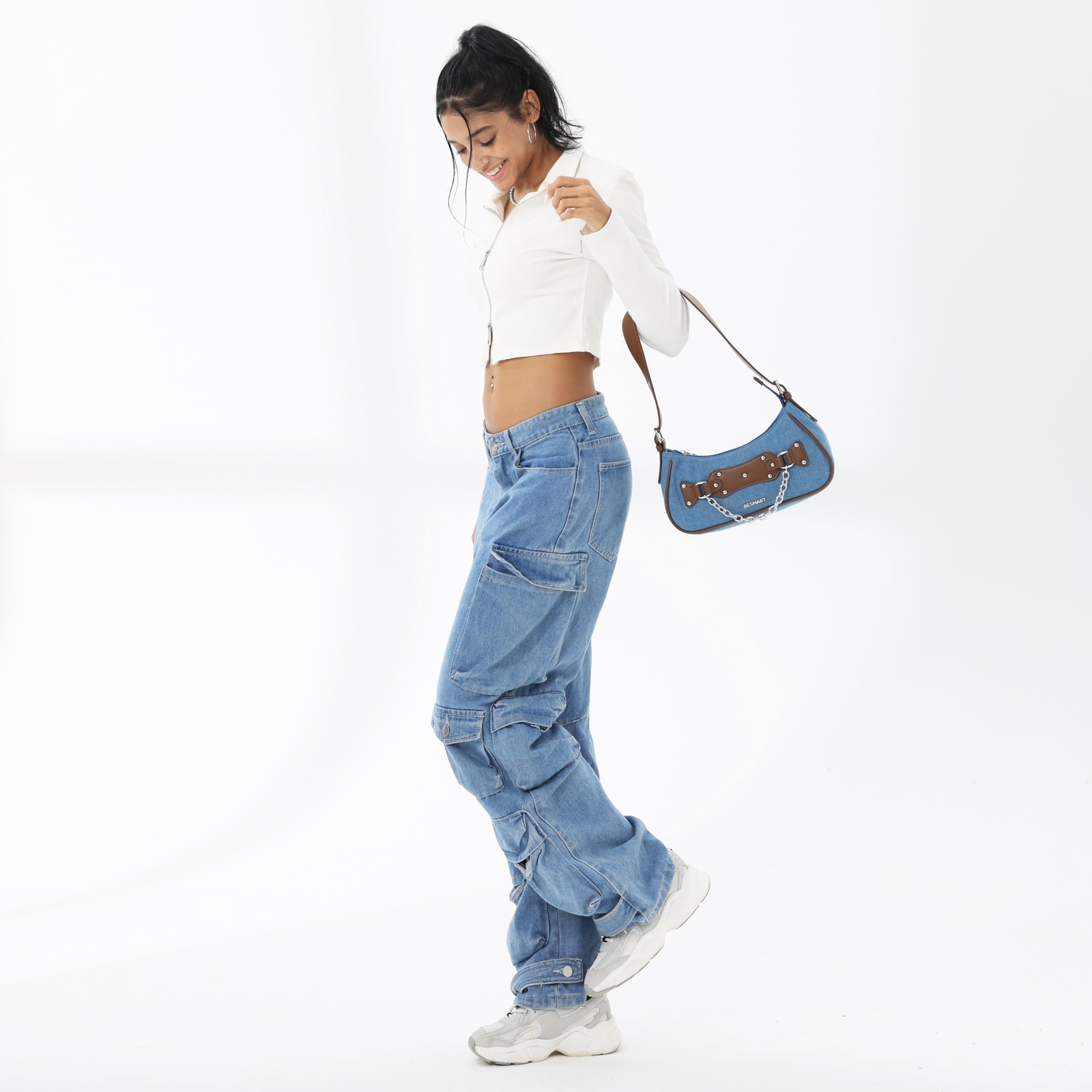 Denim Crossbody Bag Quilted Shoulder Bags for Women