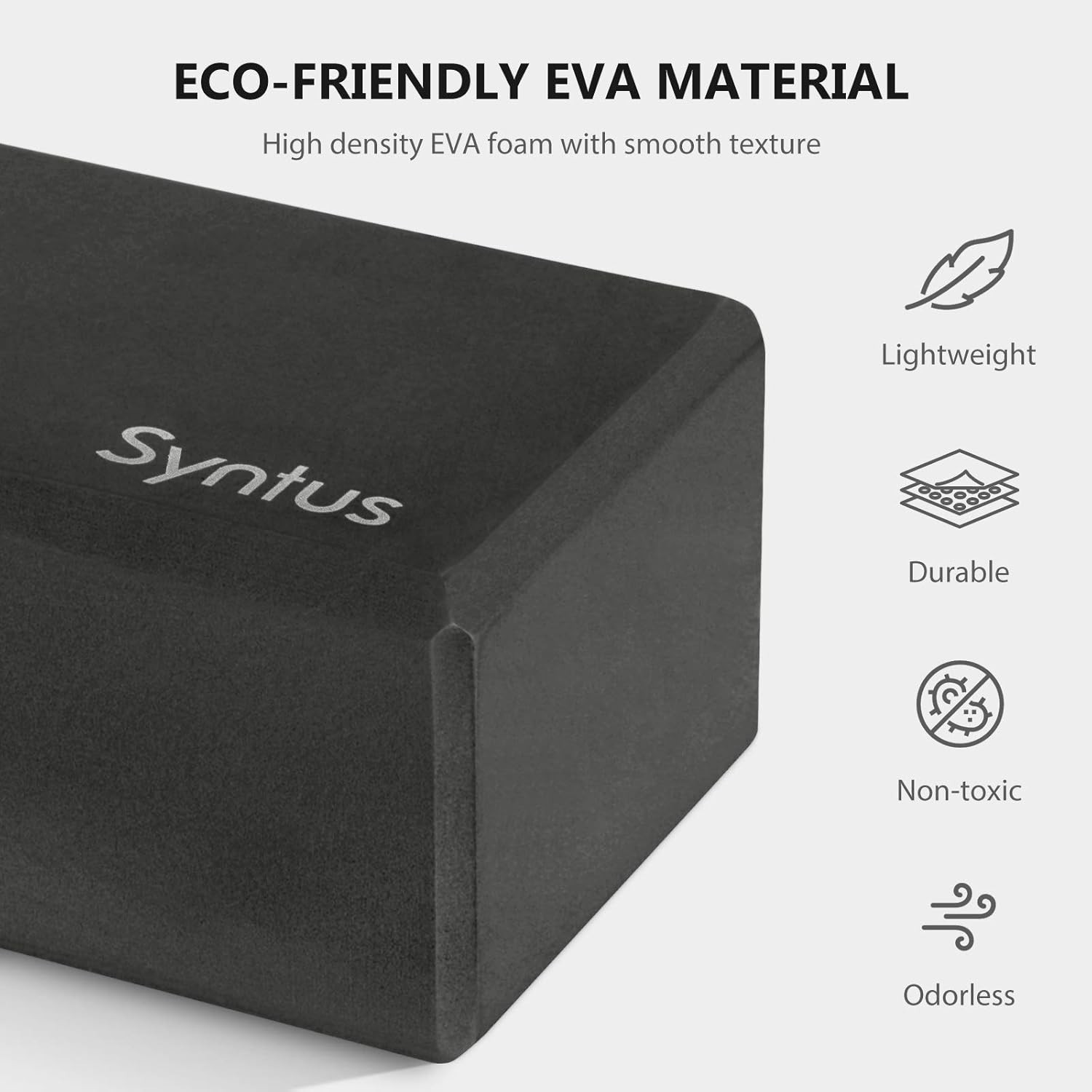 Ultimate Yoga Set: 2 Black Non-Slip Blocks & 8FT Strap for Enhanced Stretching
