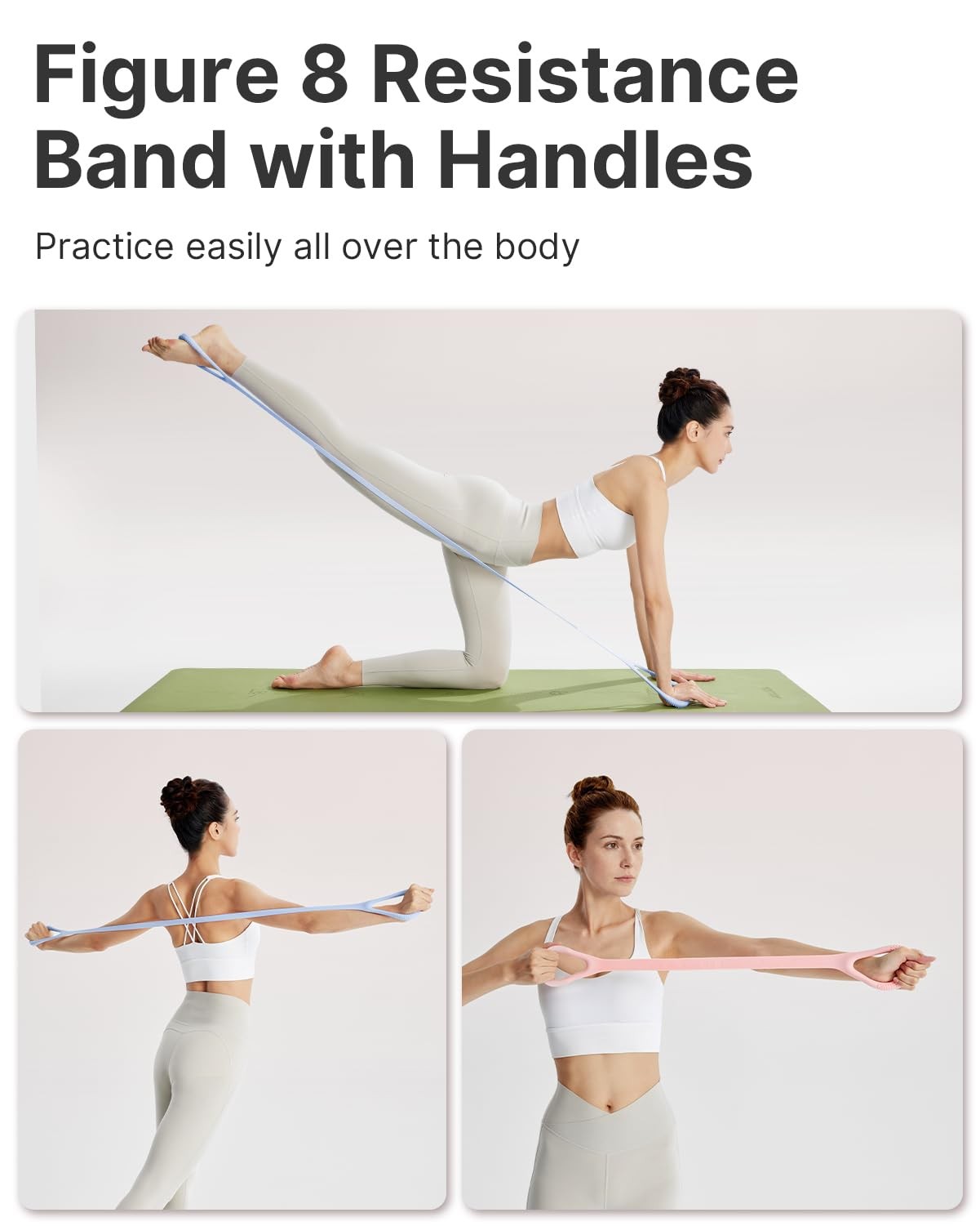 13.5 Inch Pilates Ring and Ball Set, Figure 8 Resistance Bands, Stretch Bands…