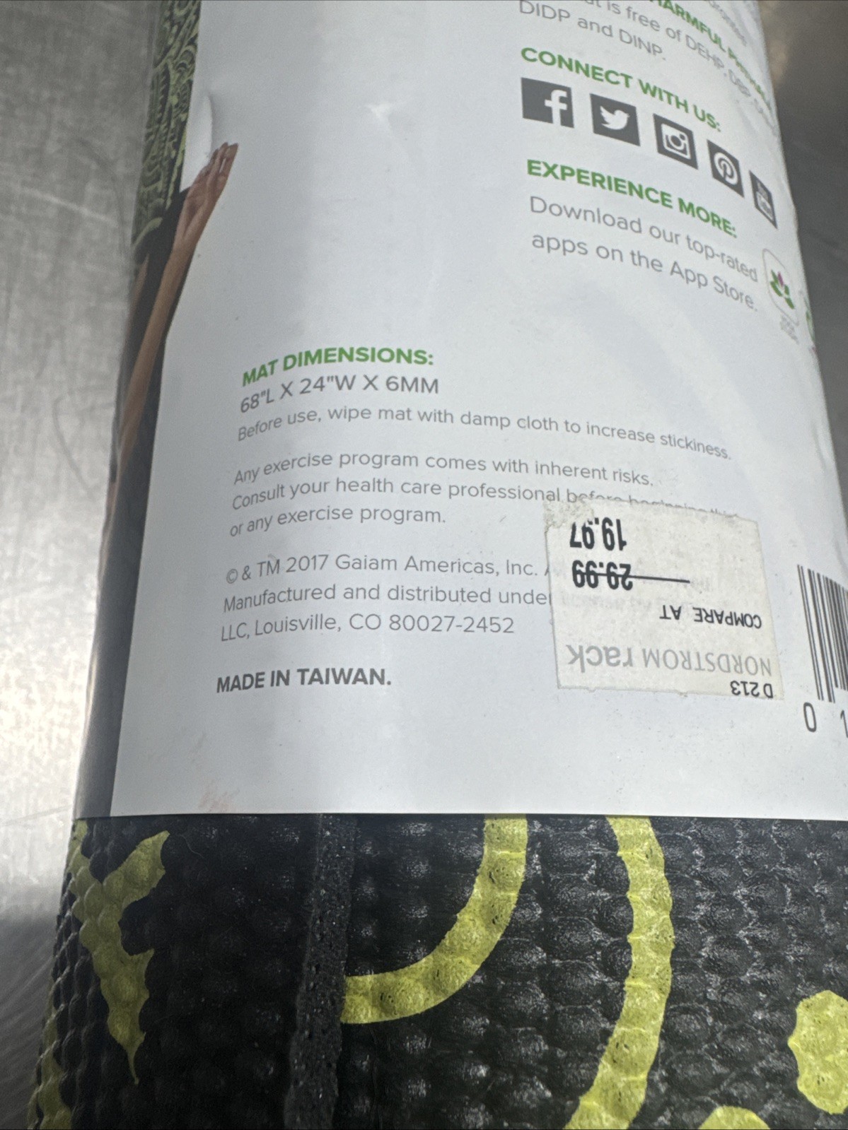Yoga Mat Premium 6Mm Print Extra Thick Non Slip Exercise & Fitness Mat