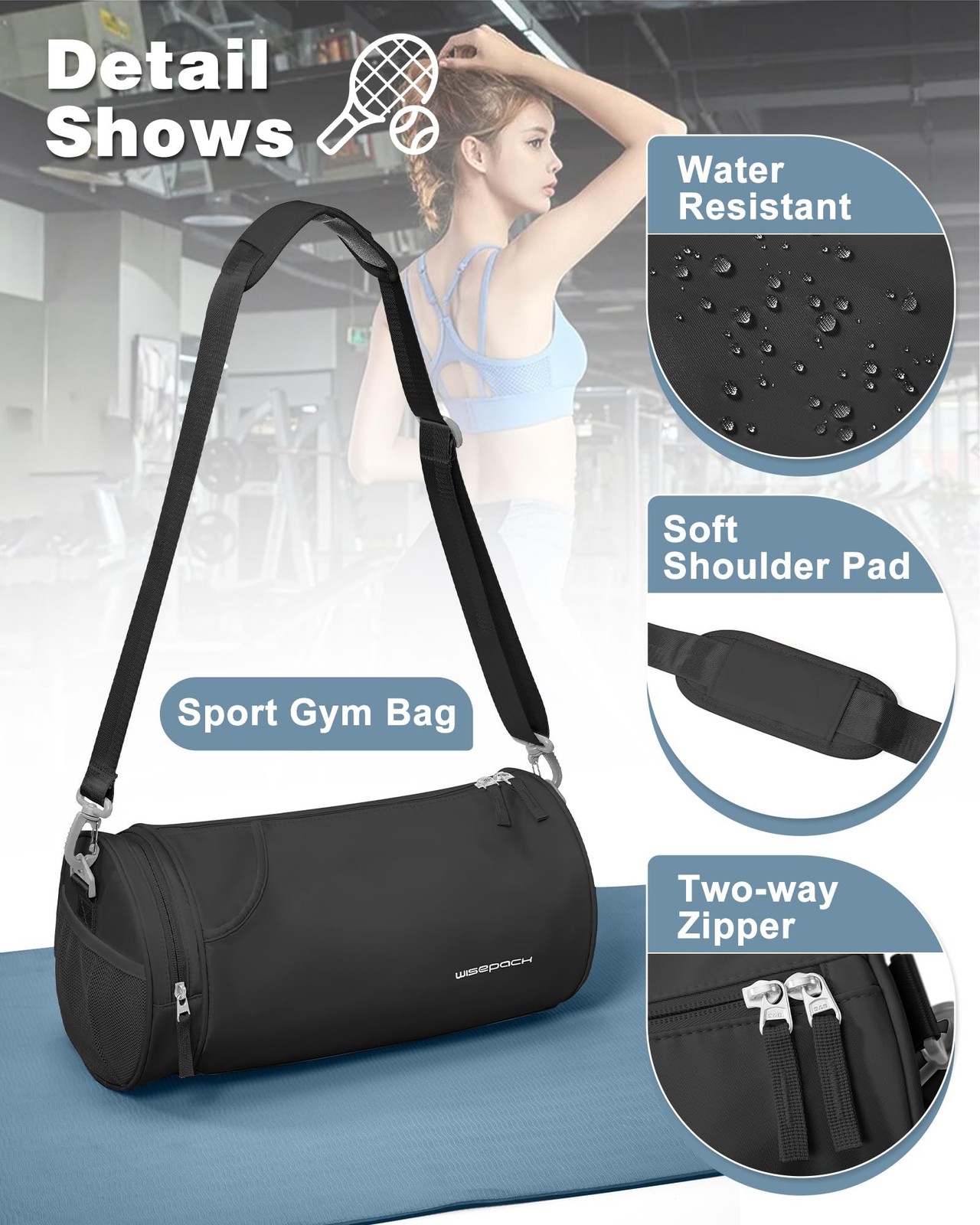 Small Gym Bag for Women,Waterproof Mini Duffle Bag Womens Spotrs WorkoutBags …