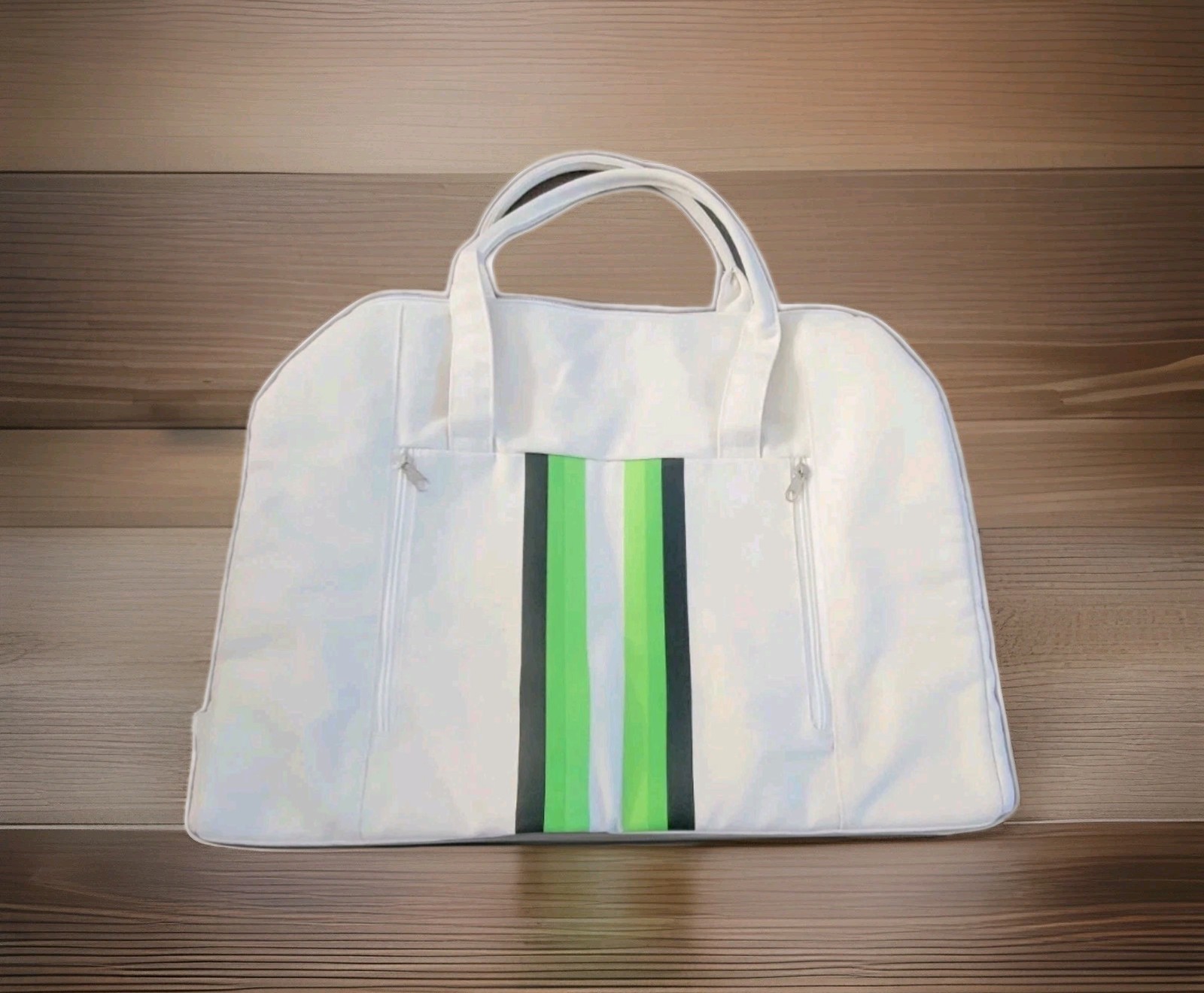 Yoga Mat Bag Light Green/White Full-Zip Canvas with Yoga Mat Pocket