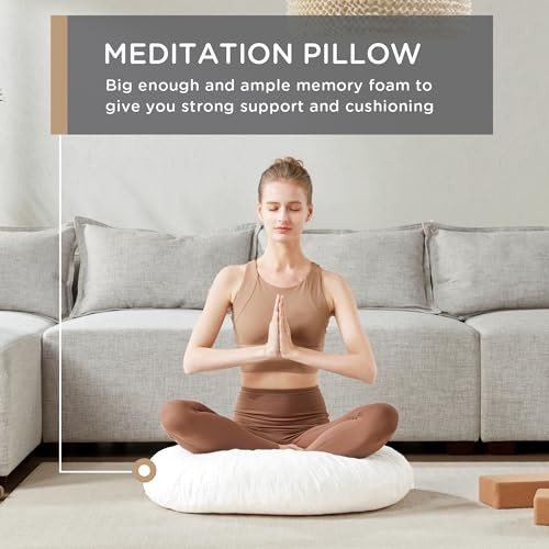Round Floor Pillow Insert, Large Thick Meditation Cushion, 32 32&Prime; Inches 1