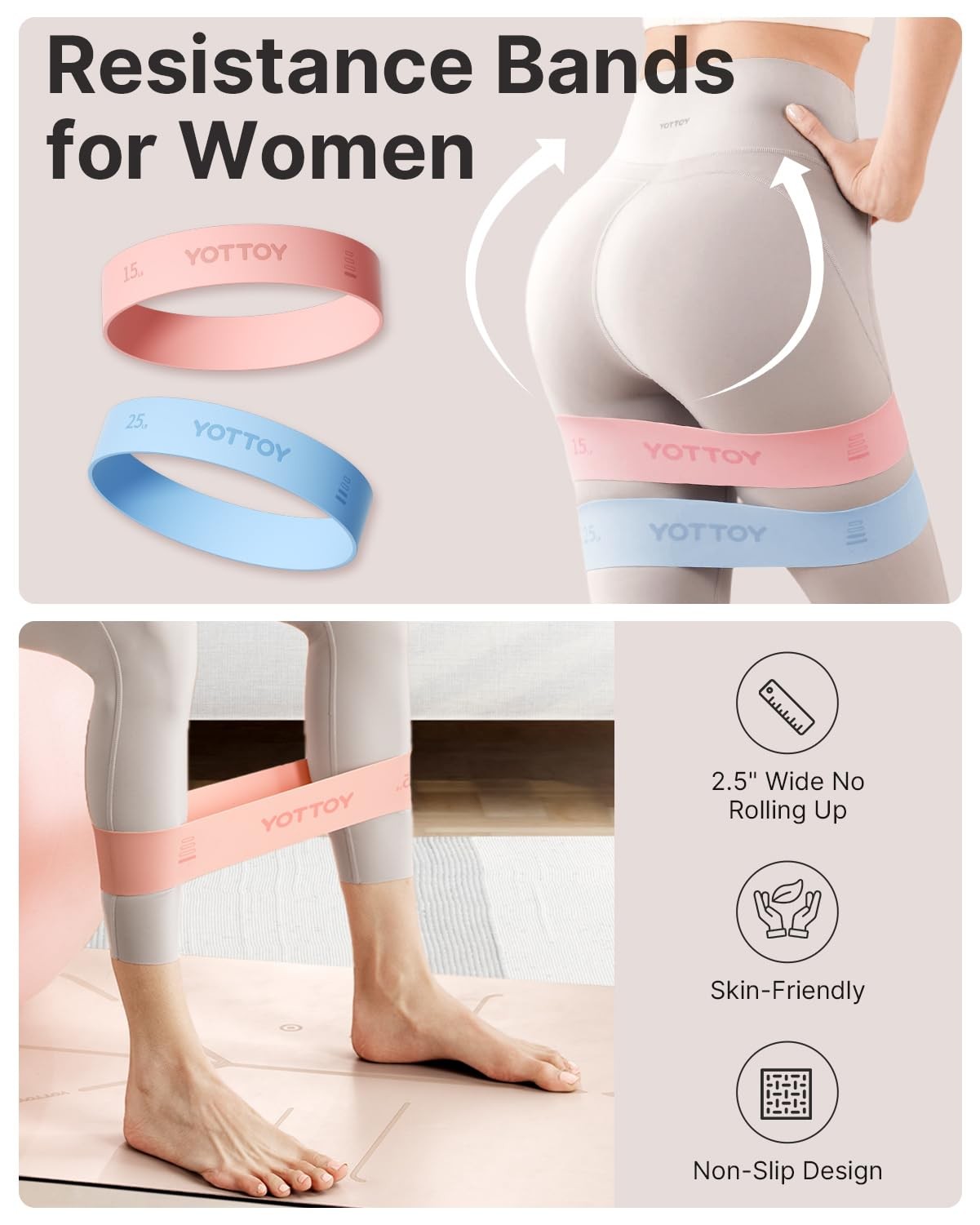13.5 Inch Pilates Ring and Ball Set, Figure 8 Resistance Bands, Stretch Bands…