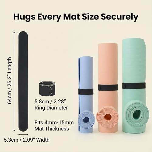 Yoga Mat Carrier Strap, Adjustable Thick Straps Sling for Slap Band Black