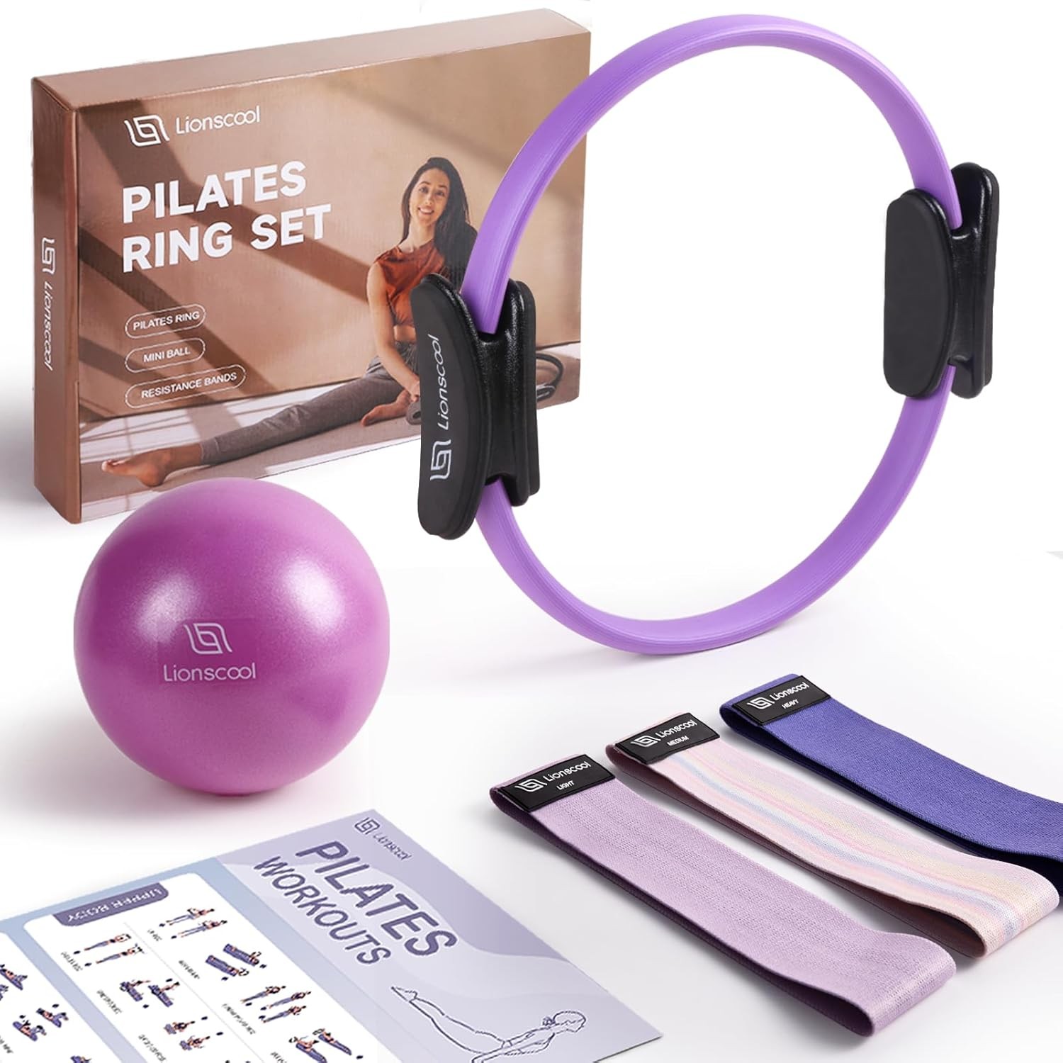 LIONSCOOL Pilates Ring Set – 14&Prime; – Lilac Frost