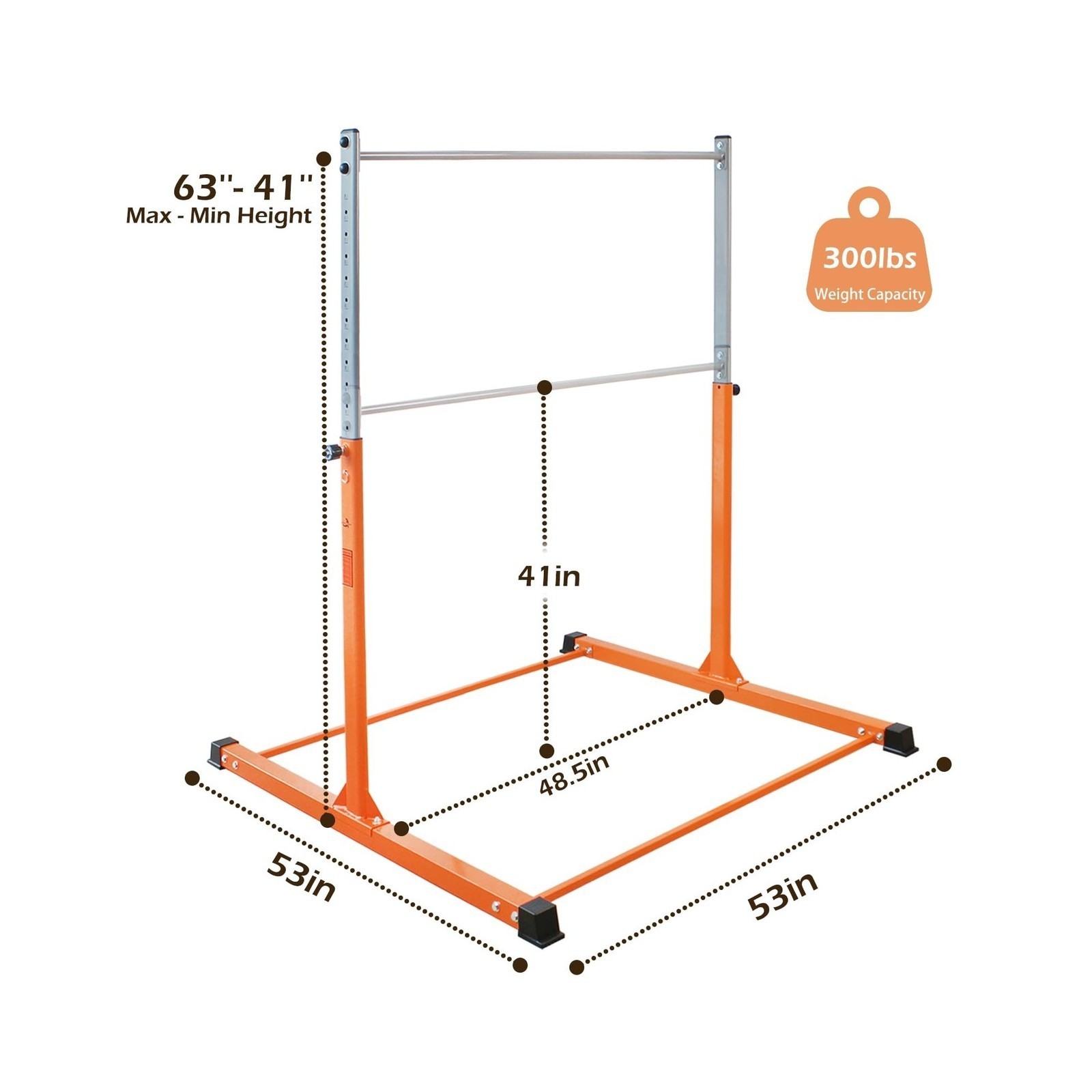 Gymnastics Bar for Kids,11 Levels Adjustable Height Gymnastics Equipment for …