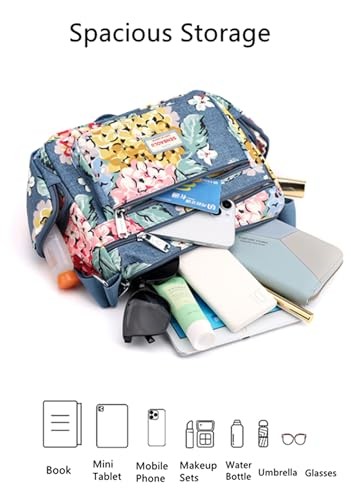 Shoulder Bags for Women Nylon Crossbody Bags Waterproof Colorful Butterfly