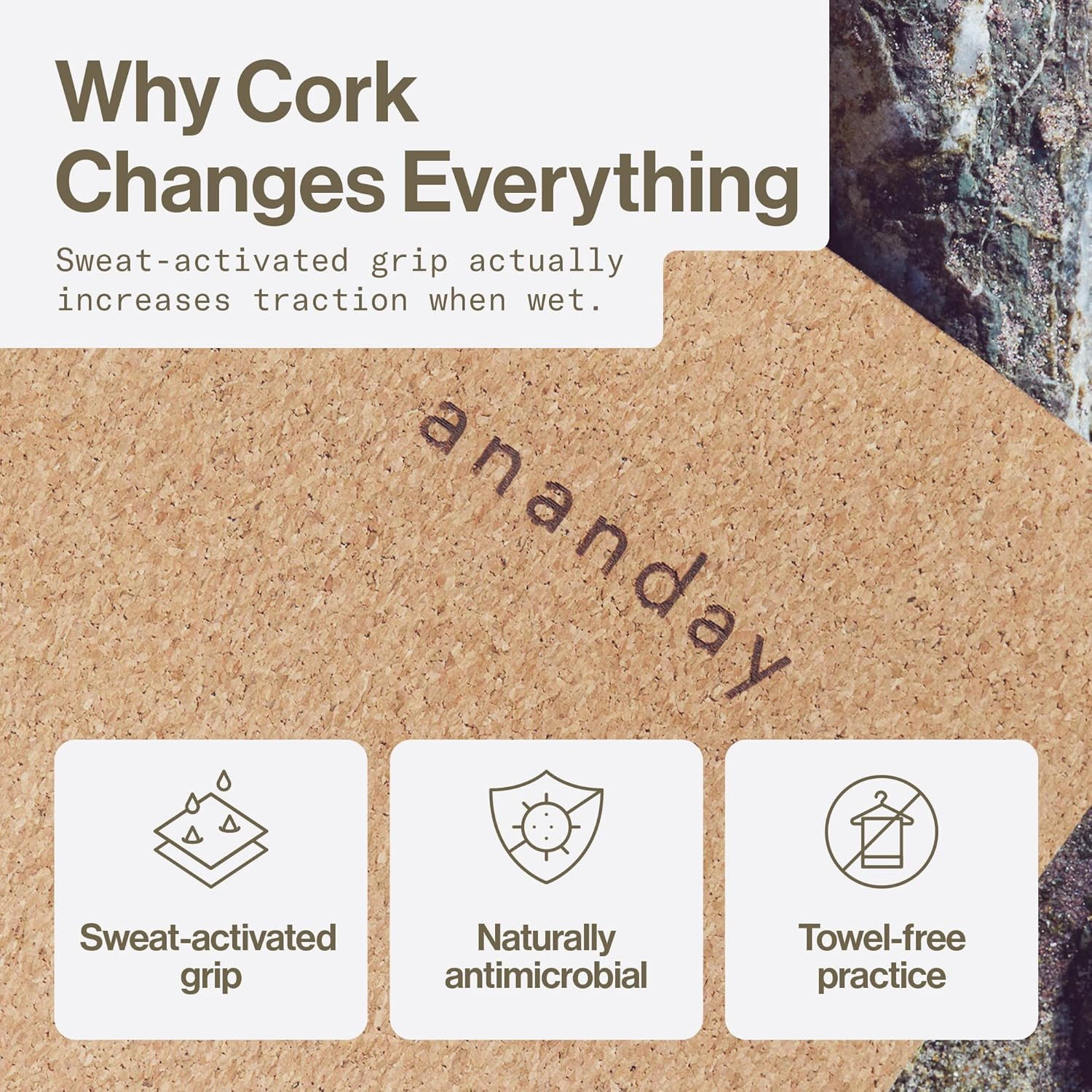 Eco-Friendly Cork Yoga Mat – Non-Slip, Cushioned for Hot Yoga & Pilates