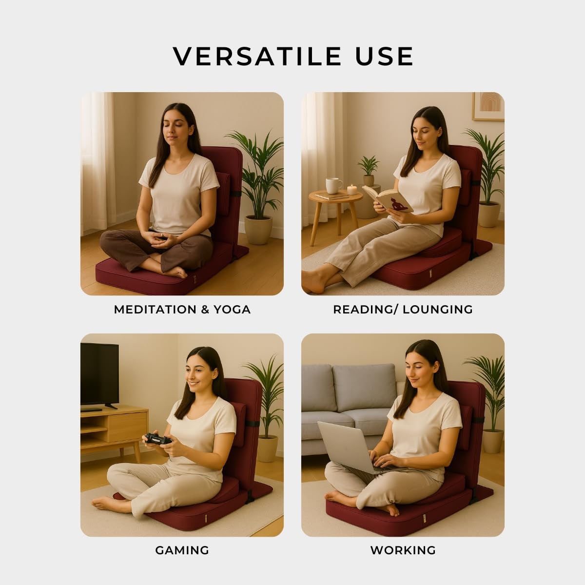 Friends of Meditation Relaxing Buddha Meditation Chair | Detachable Rectangul…