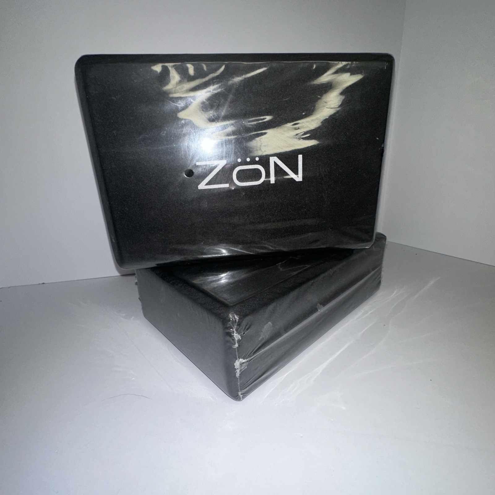 Yoga Block Zon Foam Workout Gym Black Set of 2 Fitness