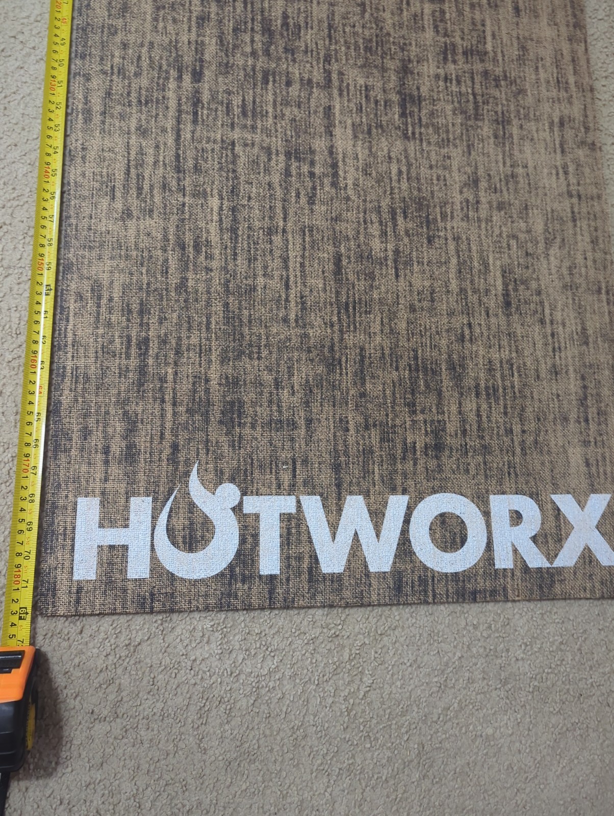 HOTWORX Eco-Friendly Hemp Fiber Yoga Mat Non-Slip 24×72 Brown + Carrying Strap