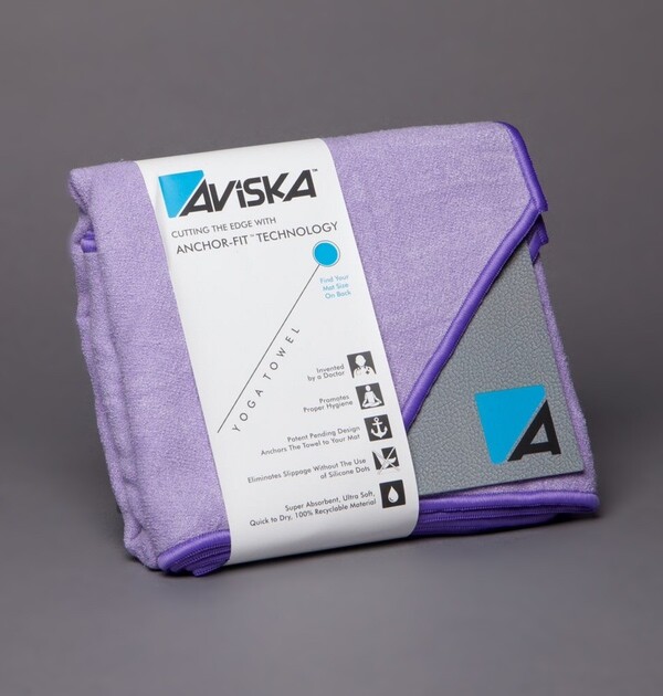 Aviska Anchor-Fit Yoga Towel Cornerless Design Quick Dry Ab Pilate Mat Lilac (C)