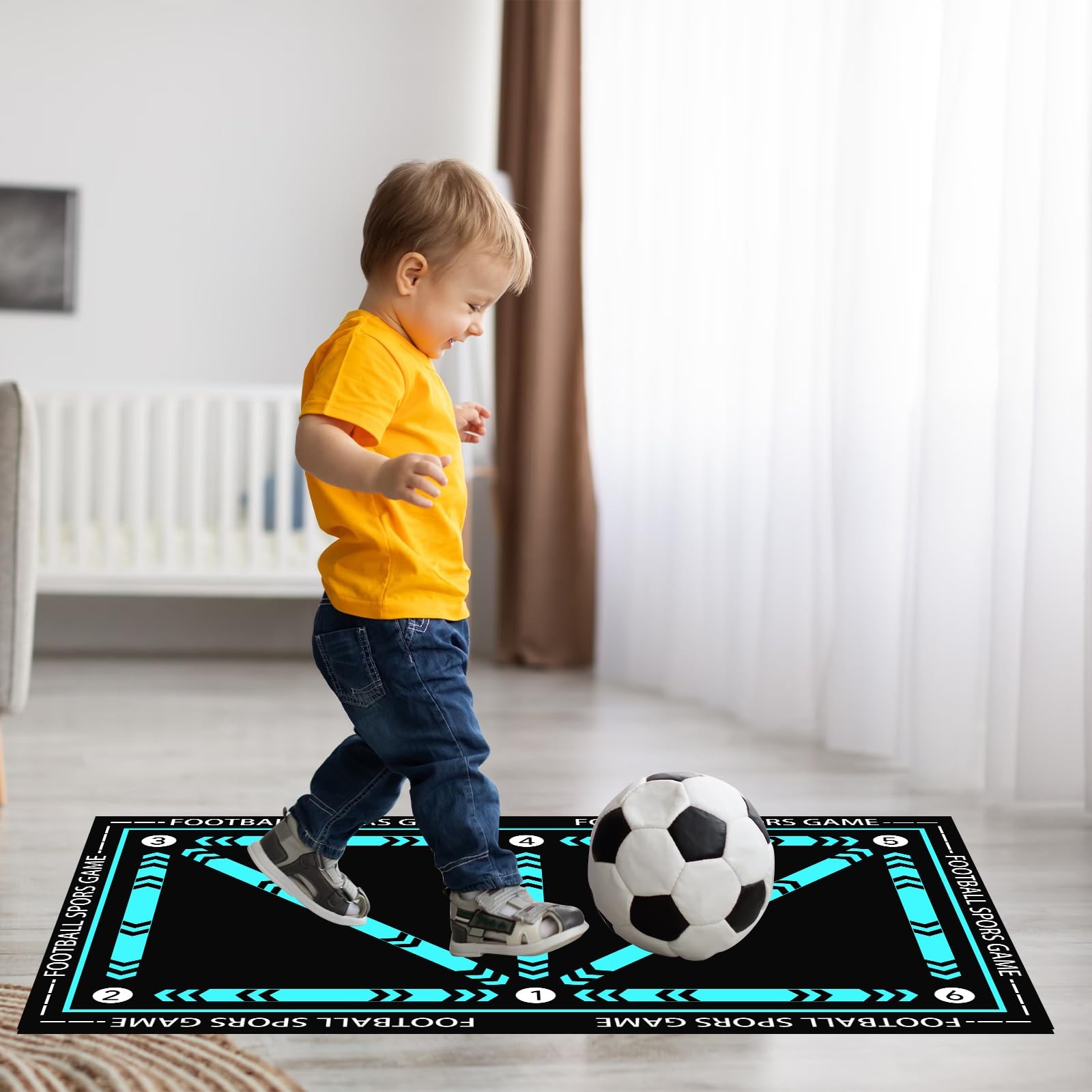 Football Training Mat, 90 x 60cm Soccer Mat, Non Slip Shock Absorbing Fu…