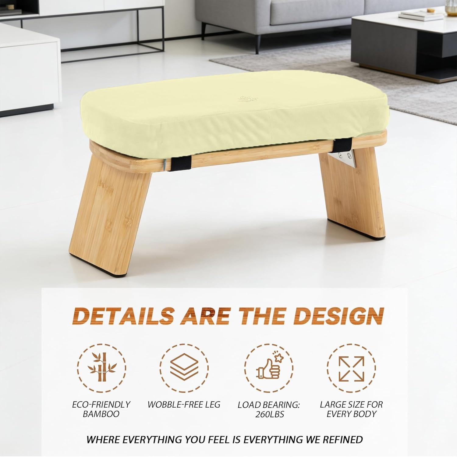 Meditation Bench Bamboo Meditation Stool Folding Kneeling Meditation Bench stool