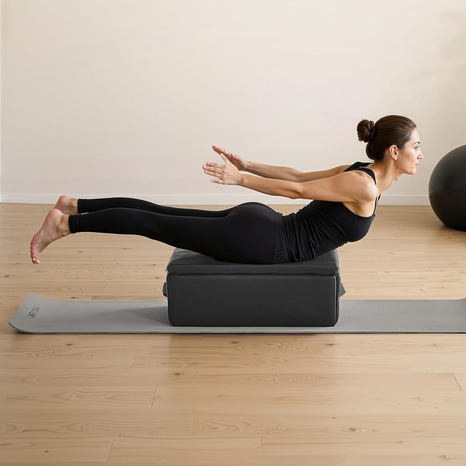 Pilates Reformer Foldable Box for Reformer 25x17x9 inch Black 350 lbs