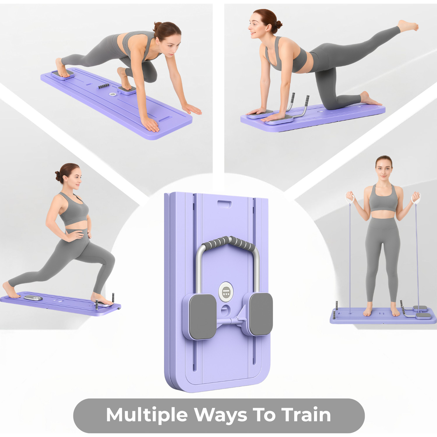 Pilates Reformer Set, 5-in-1 Foldable Pilates Sliding Board for Home Gym