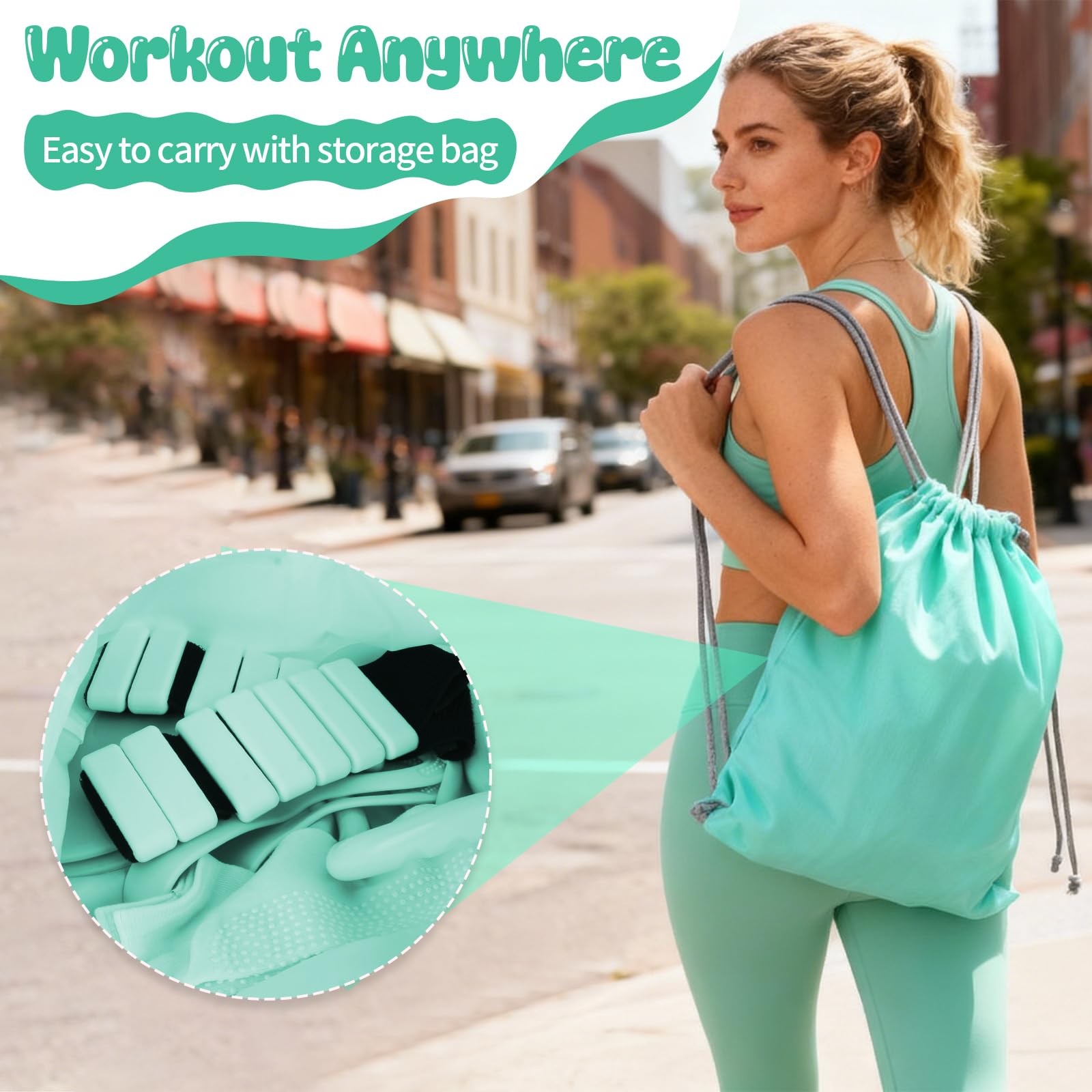 19PCS Pilates Kit, Mint Green Home Workout Kit for Women, purple