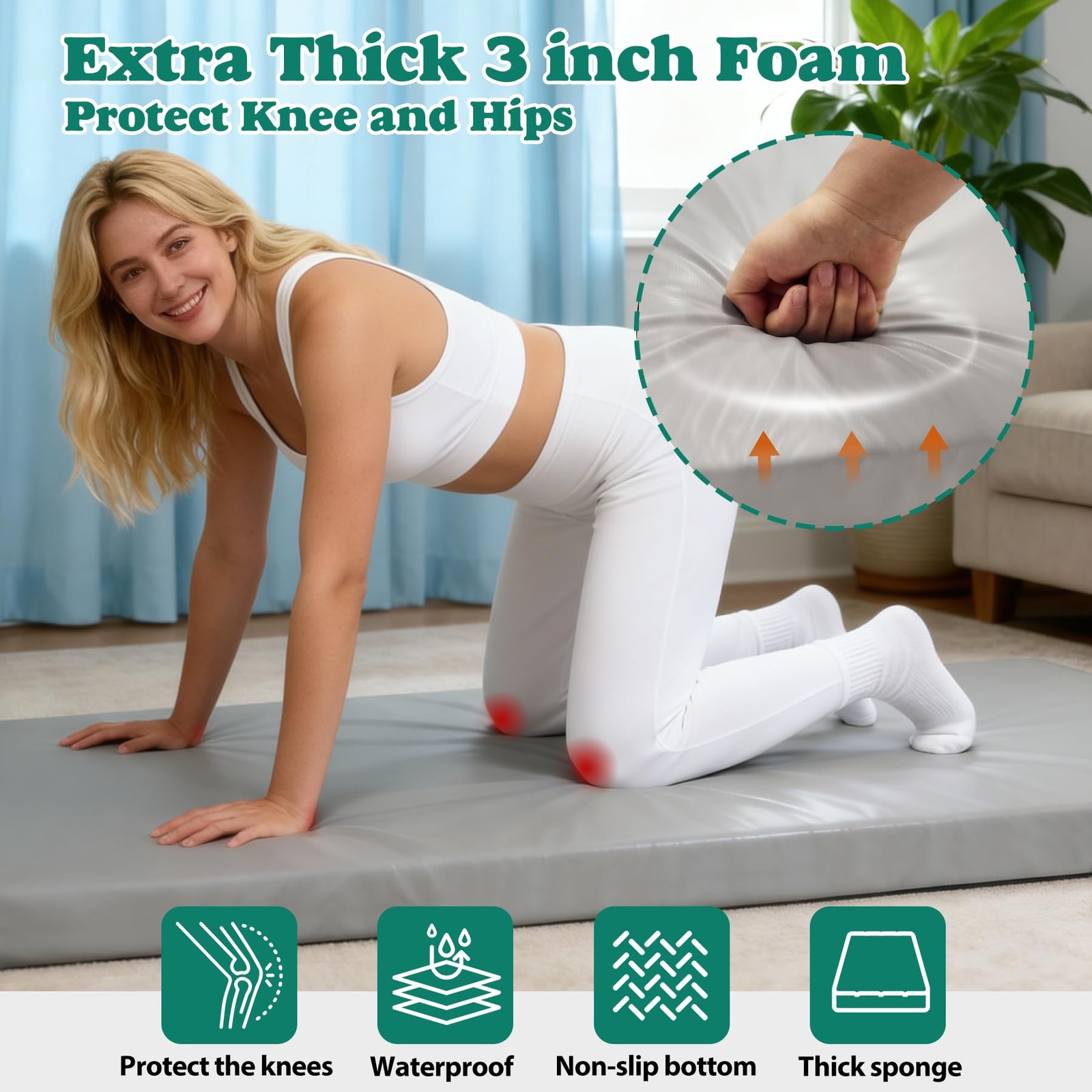 3 Inch Extra Thick Yoga Mat 6 * 2.5ft Thick Extra Wide Workout Mat, Non Slip …