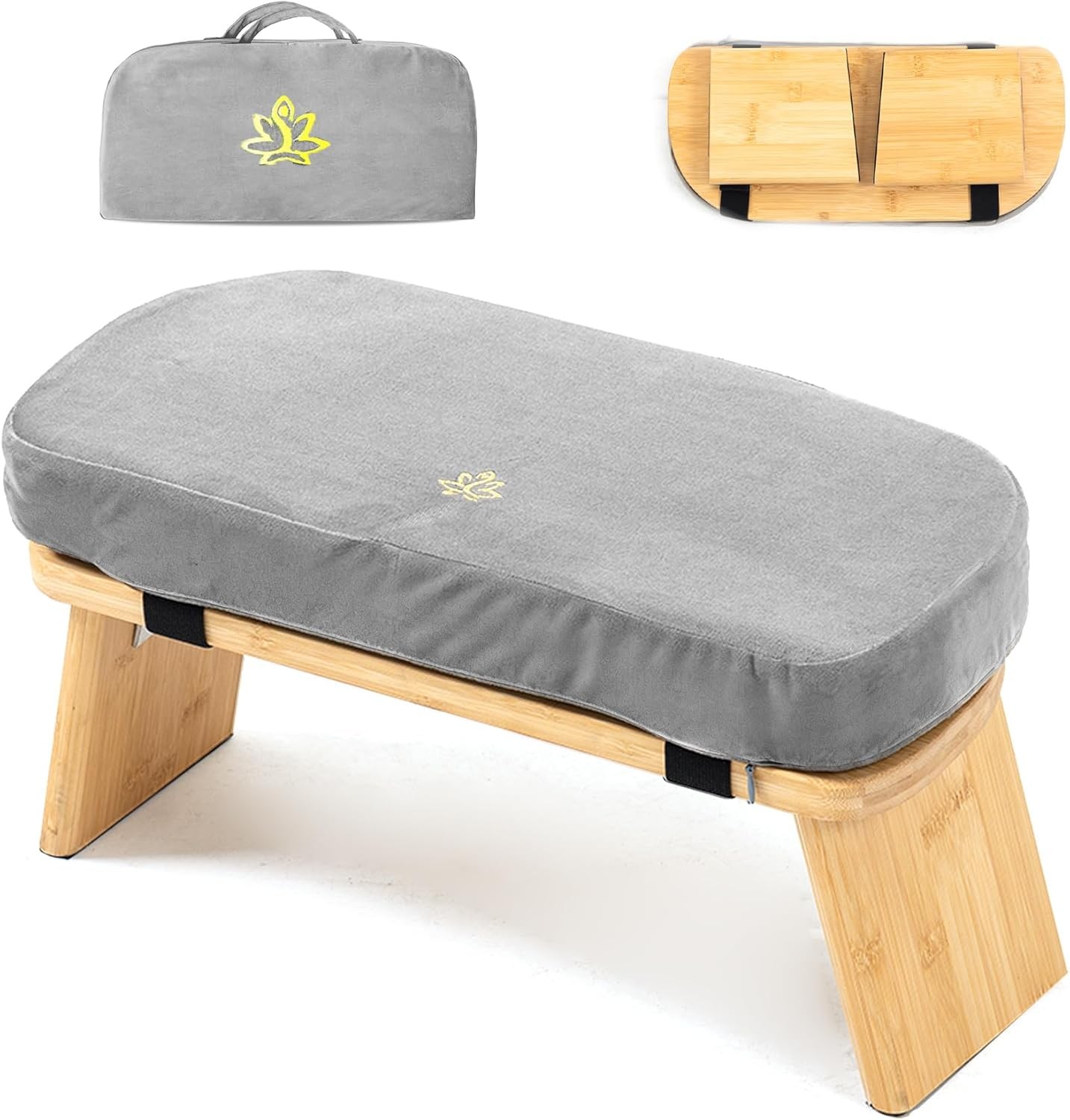 Meditation Bench Bamboo Meditation Stool Folding Kneeling Meditation Bench stool