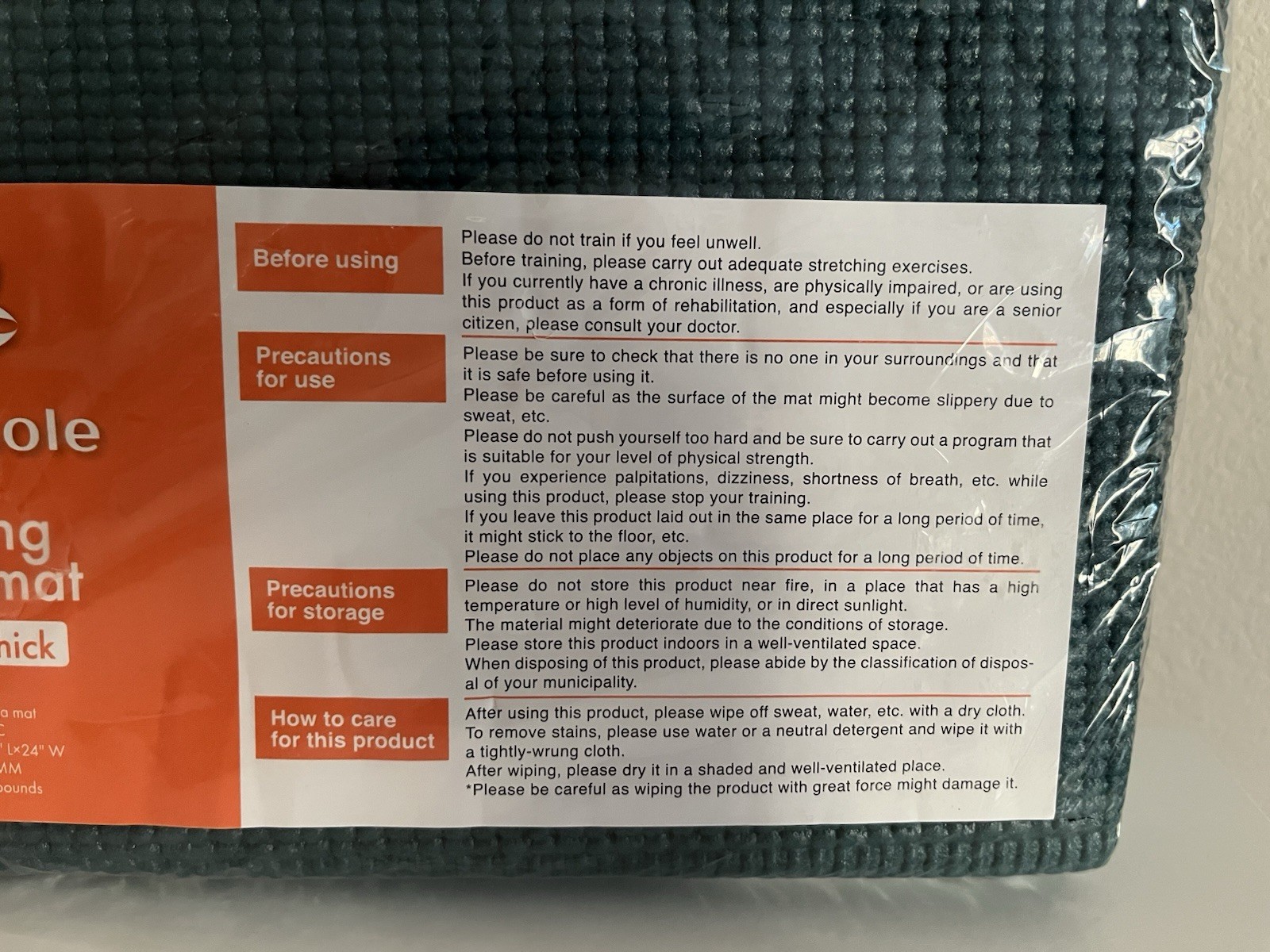 primasole Folding Travel Yoga Mat Jango Green 4mm Thick 68×24&Prime; New