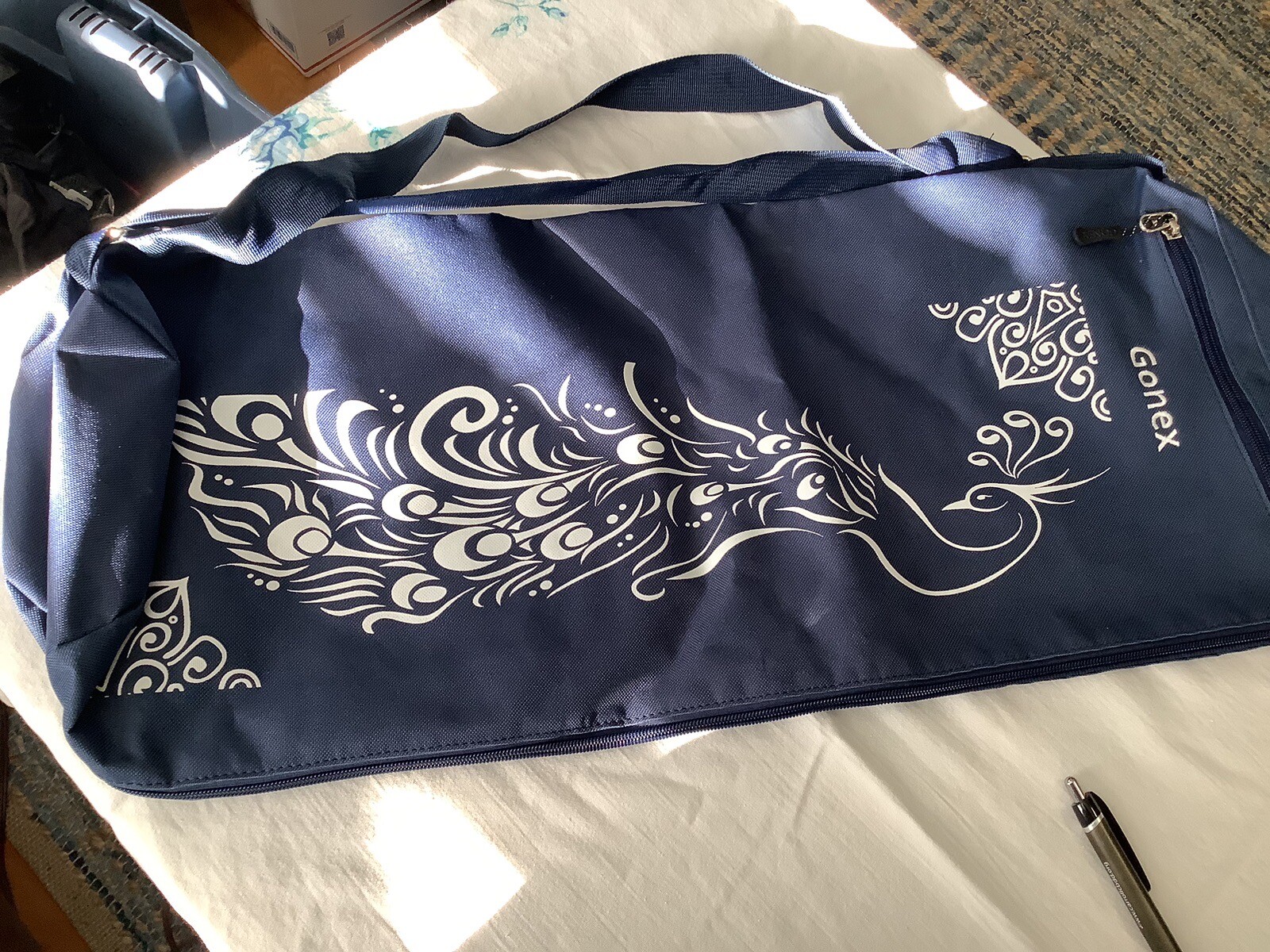 Gonex Yoga Mat Bag, Carrier Full-Zip 28&Prime; × 7&Prime;, Peacock Dark Blue