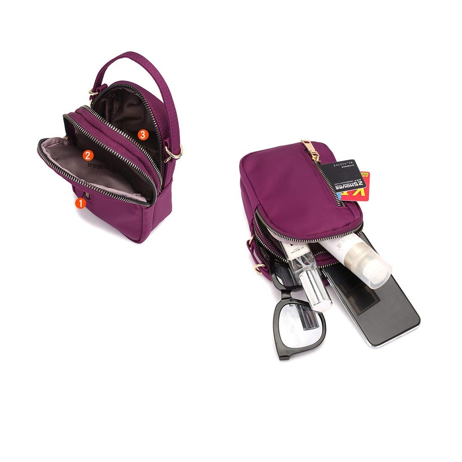 Small Women Travel Crossbody Bag Cell Phone Purse Pouch Handbags Waist Wallet…