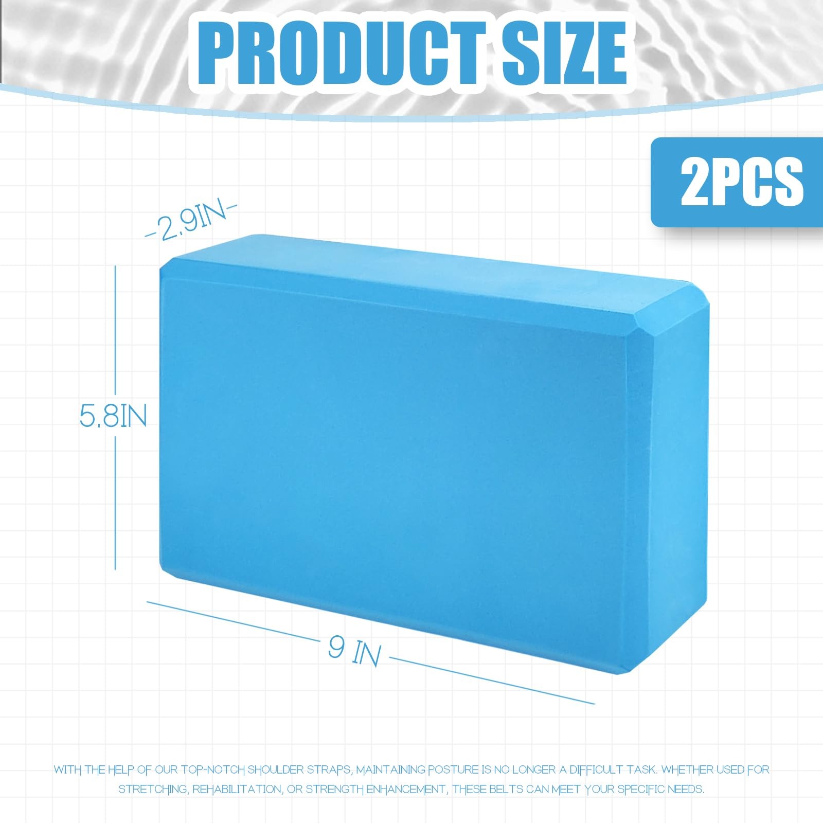 2 Pcs Yoga Blocks, 9x6x3 Foam Blocks Yoga Props for Pilates Stretching and Me…