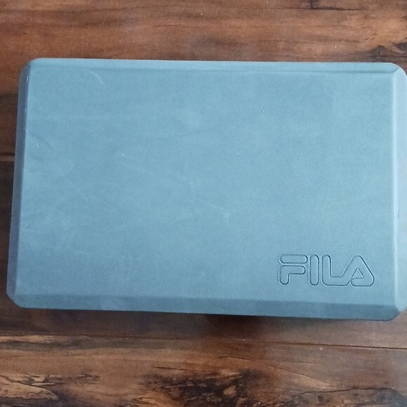 2 Fila Yoga Block Brick, Pilates gym home workout exercise fitness, Blue & Gray