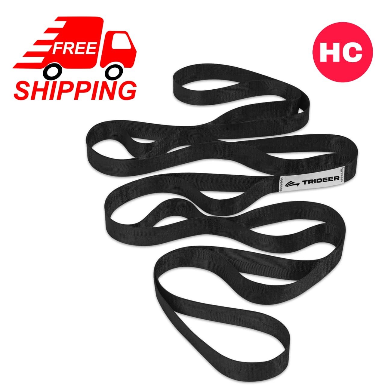 Trideer Stretching Strap with Loops Physical Therapy Yoga Leg Lifter Rehab
