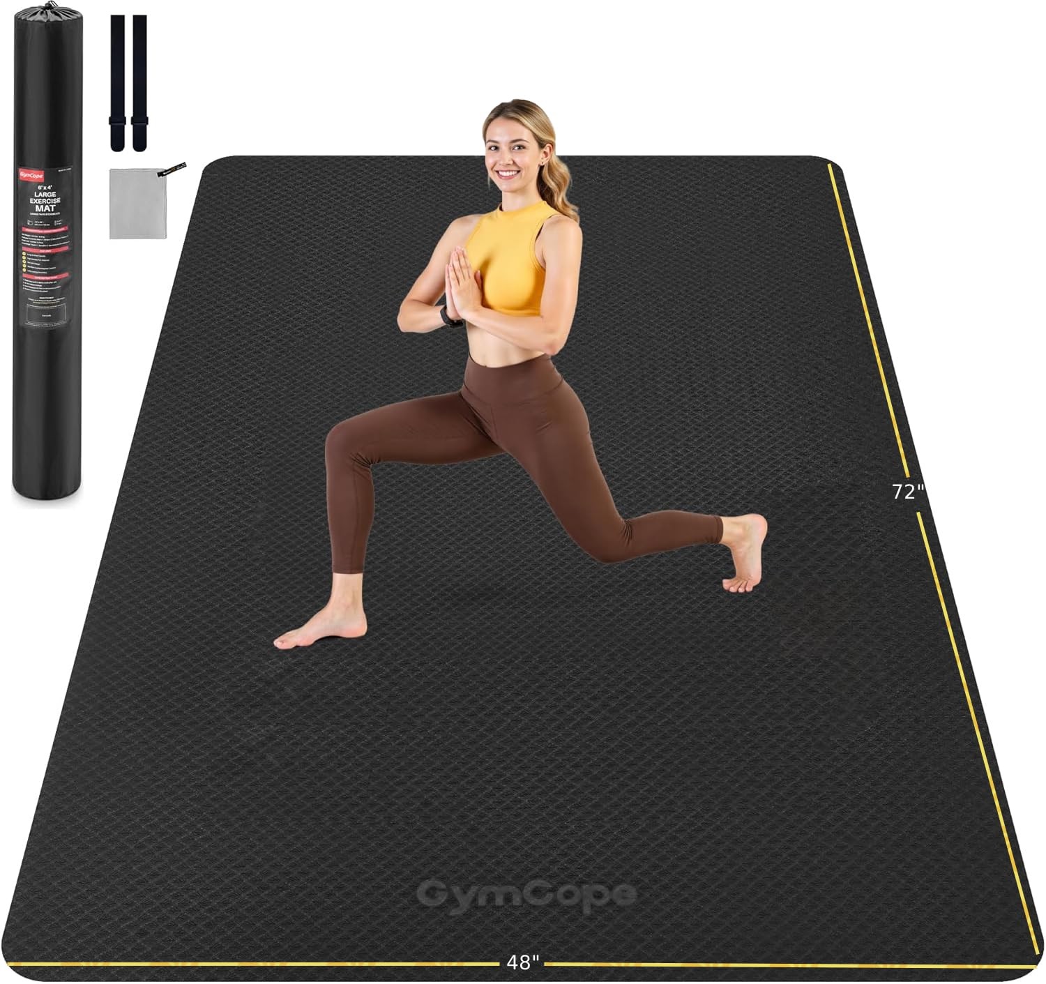 Extra Large Yoga Mat – 72&Prime;x48&Prime; or 78&Prime;x57&Prime;, Non-Slip TPE Exercise Mat for Wome…