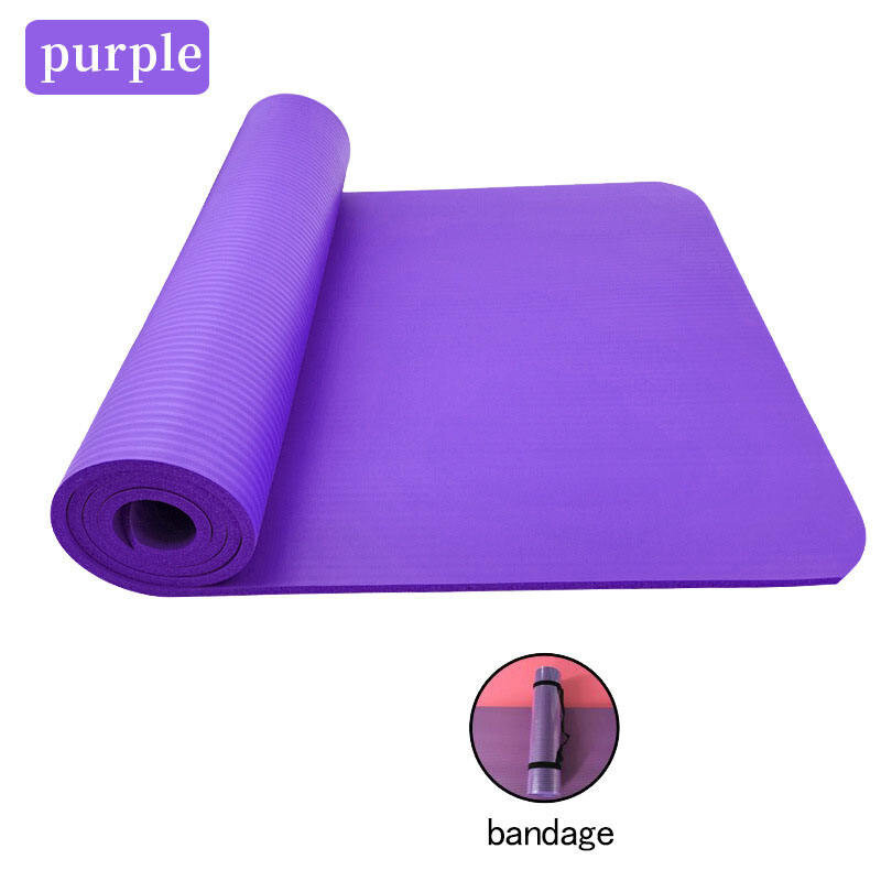 Thick Yoga Mat Carrying Strap Eco Friendly TPE Purple Non Slip 72&Prime; x 24&Prime;