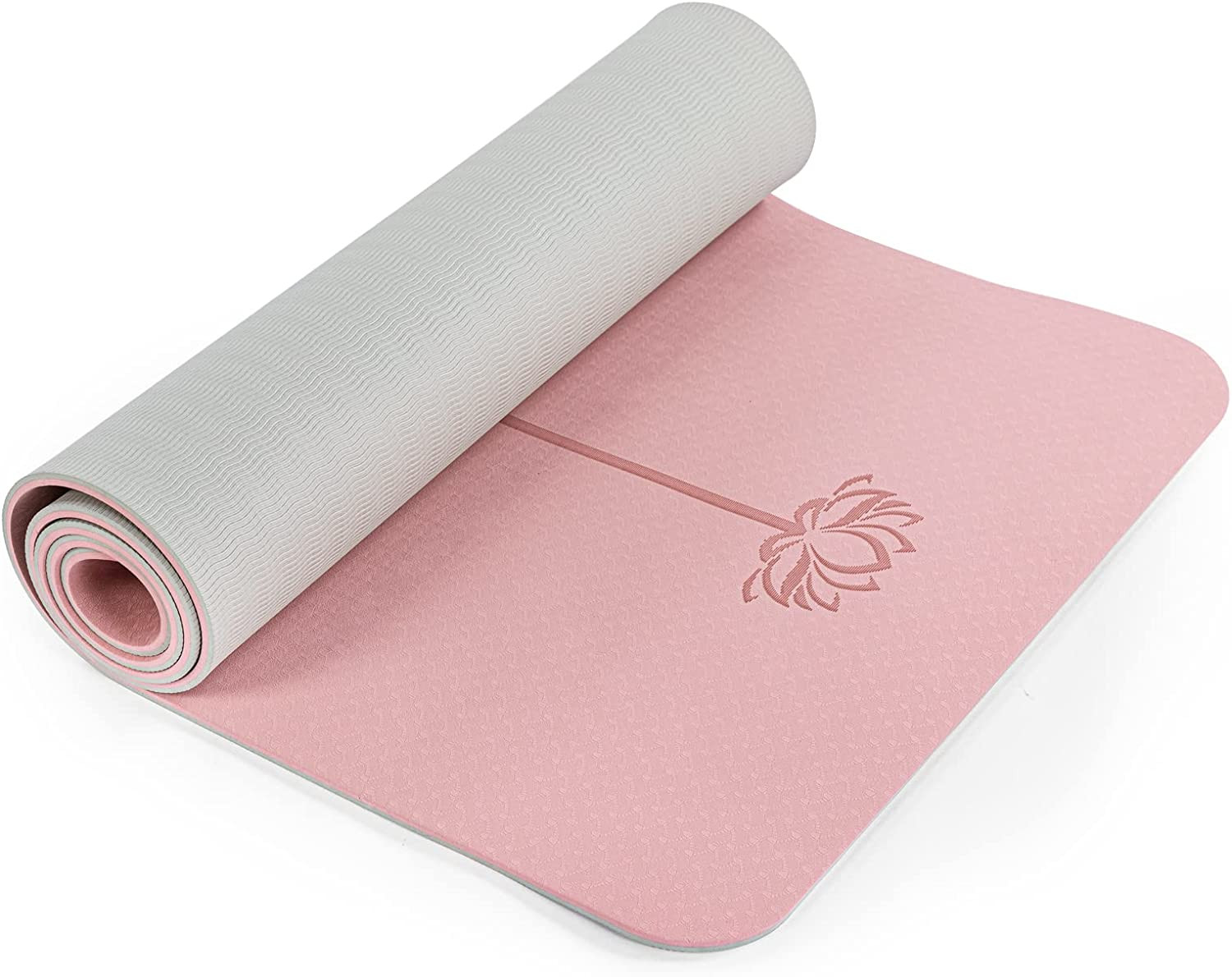 Yoga Mat Non Slip, Pilates Fitness Mats, Eco Friendly, Anti-Tear 1/4&Prime; Thick Yoga