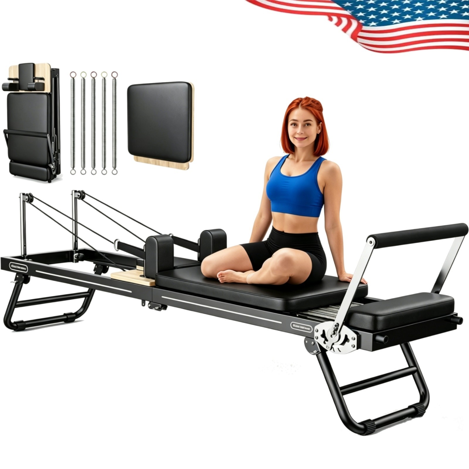 Pilates Reformer Machine, Home Pilates Equipment, Foldable Pilates Reformer