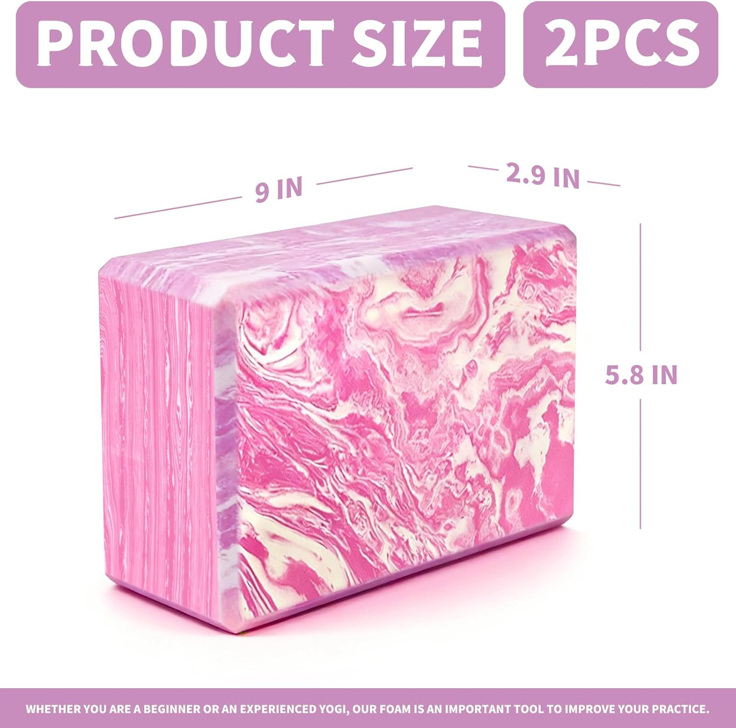 2-Pack Yoga Blocks, High-Density 9&Prime;X6&Prime;X3&Prime; Yoga Brick Foam Blocks Non-Slip EVA Fo