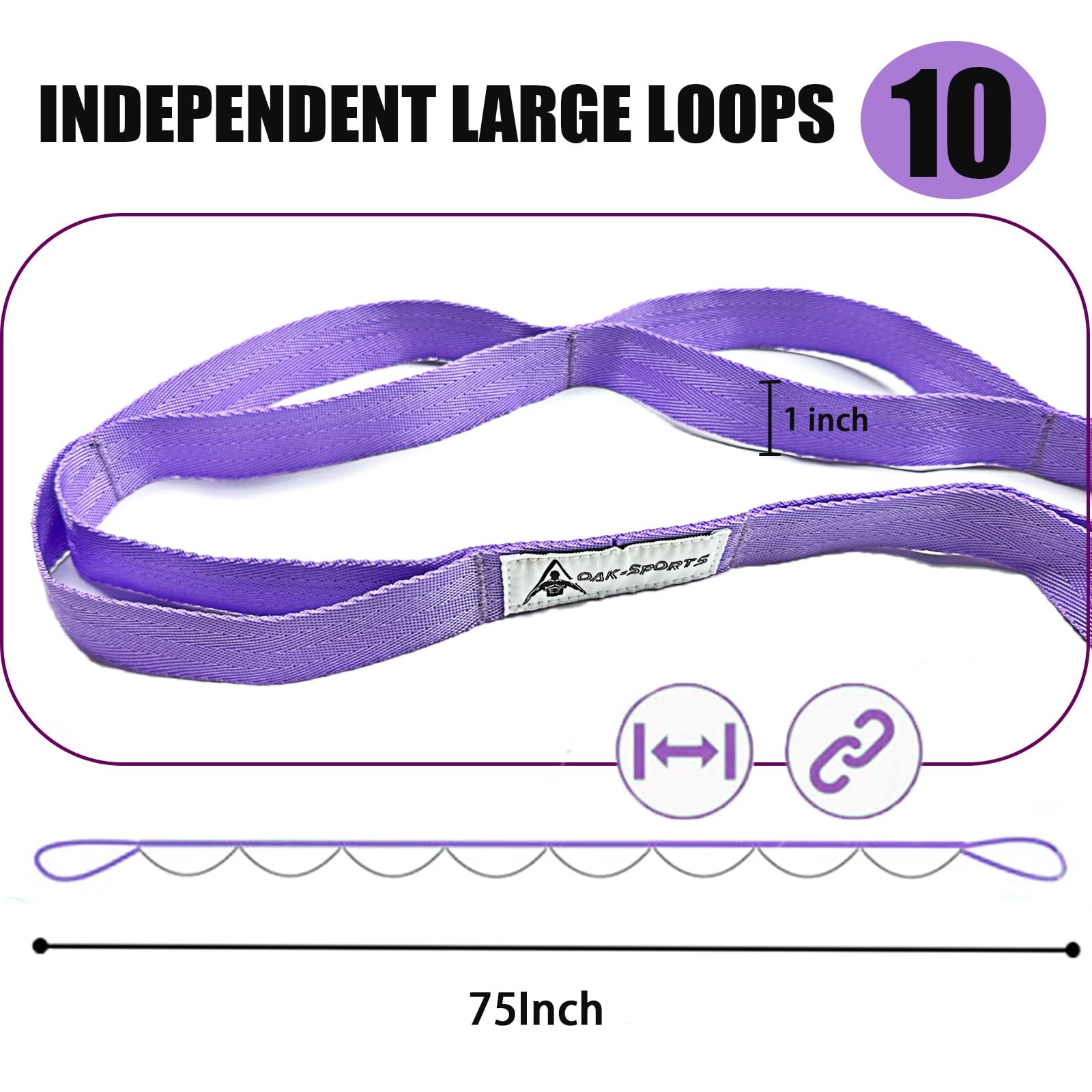 Oak-Sports Stretching Strap Yoga Strap Loops Stretch Straps For Physical