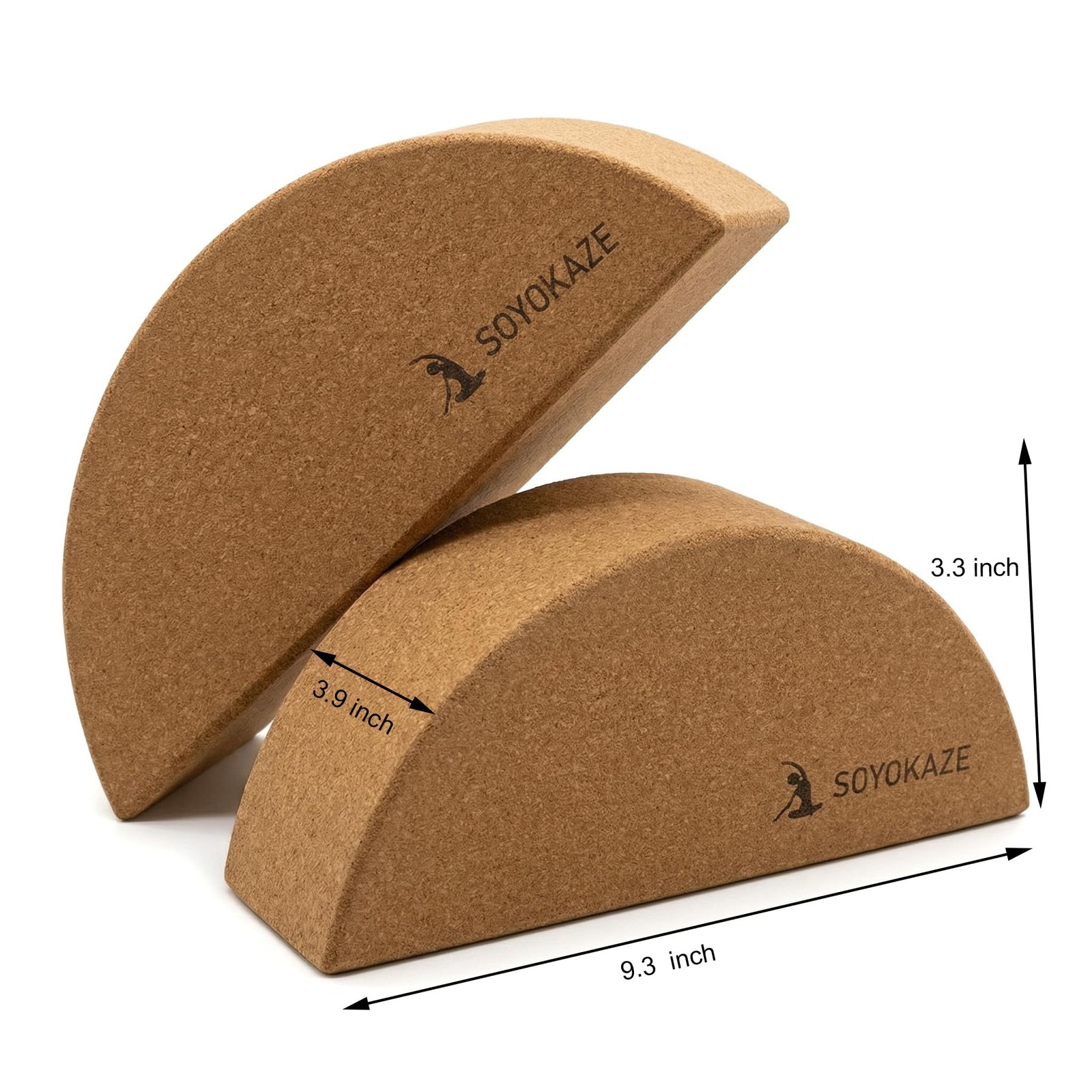 Cork Yoga Blocks 2 Pack Set,Half-Moon Calf Stretcher for Plantar Fasciitis Re…