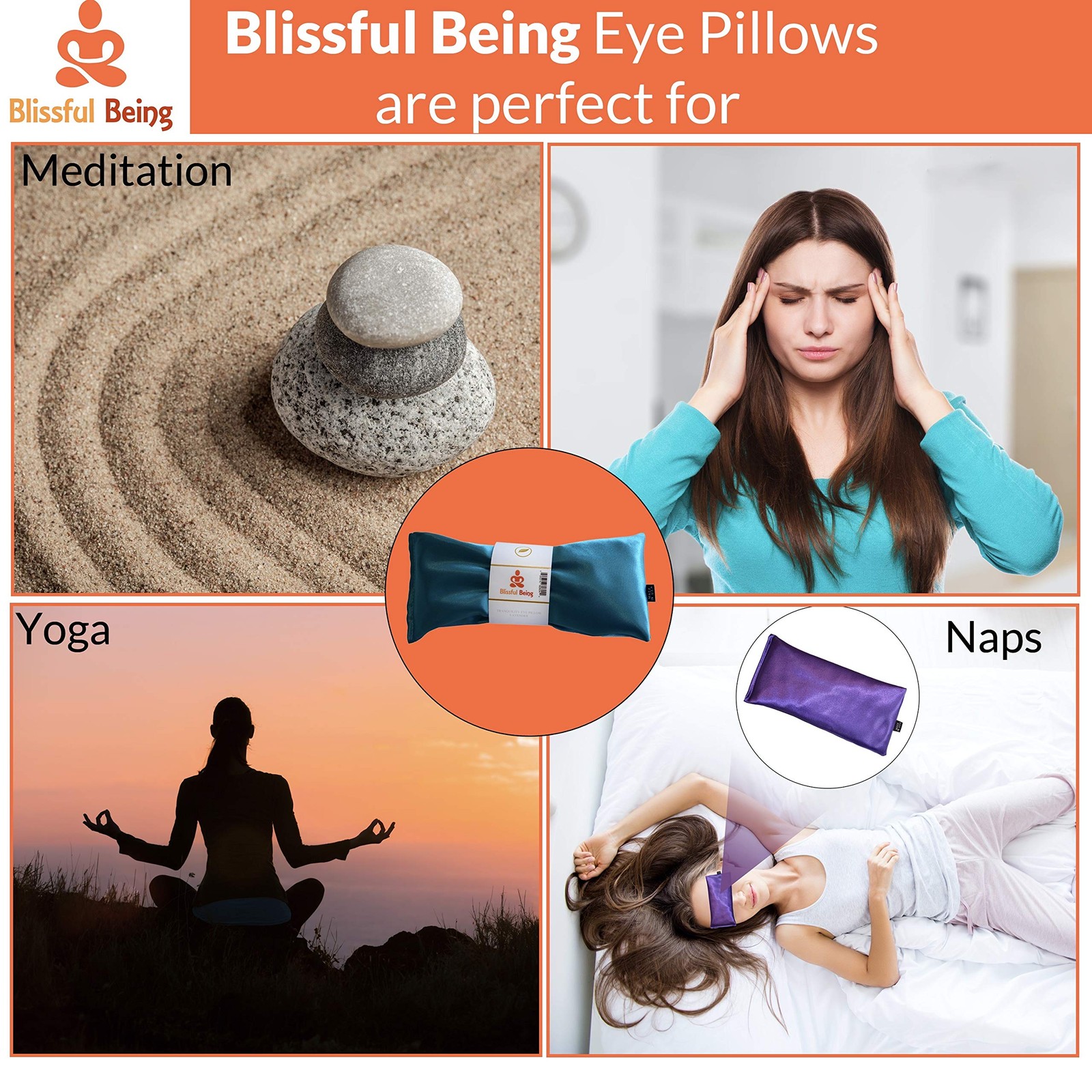 Silk Eye Pillow- Lavender Eye Pillow – Eye Pillows Aromatherapy – Perfect for…