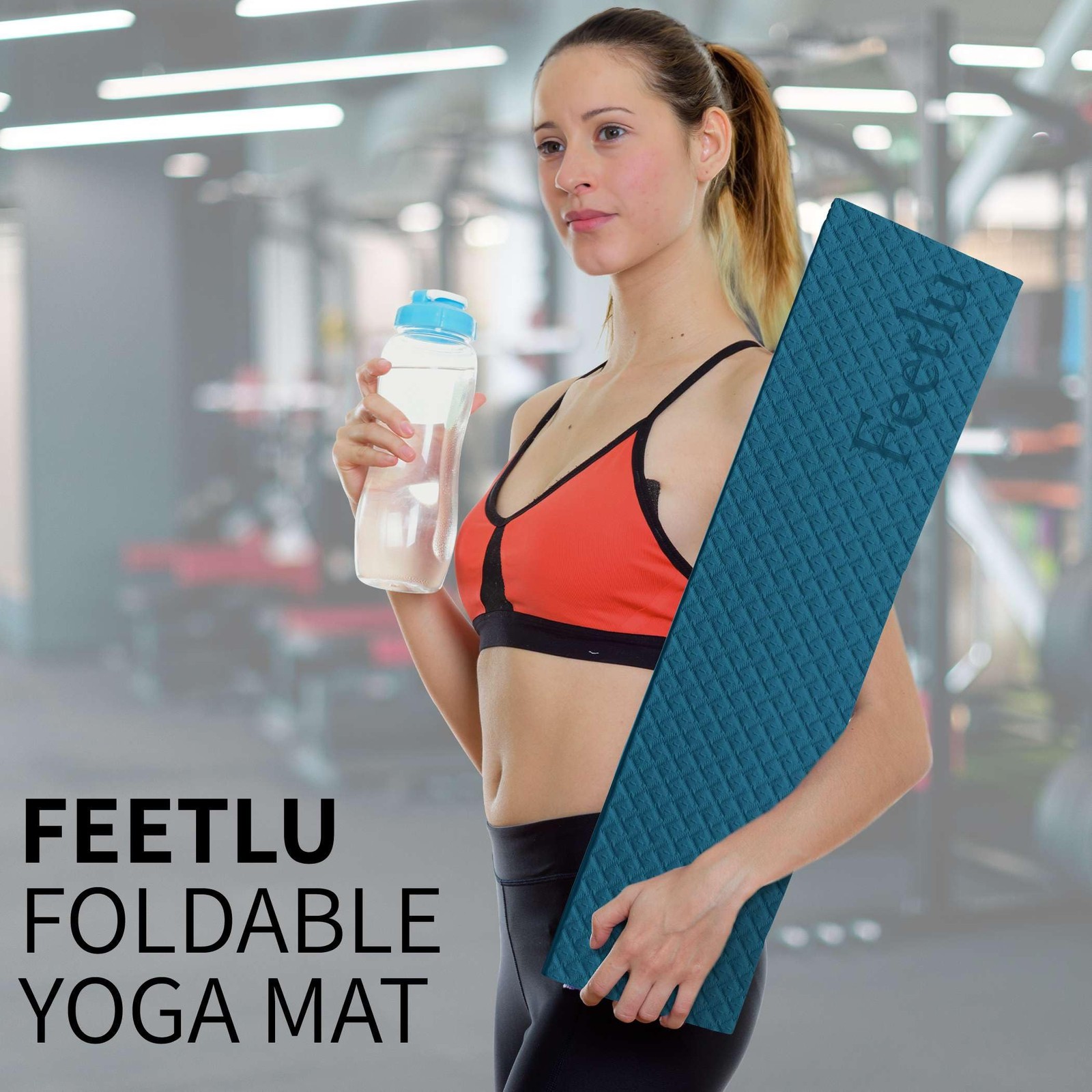 Foldable Yoga Mat – 1/4 Inch Thick, Lightweight, Easy to , Non-Slip Travel Yo…