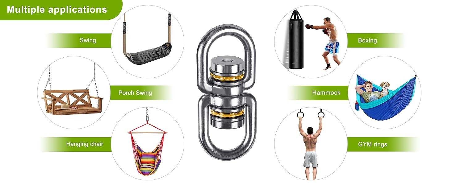 Bearing Swing Swivel, 360° Rotational Device Hanging Accessory for Web Tree