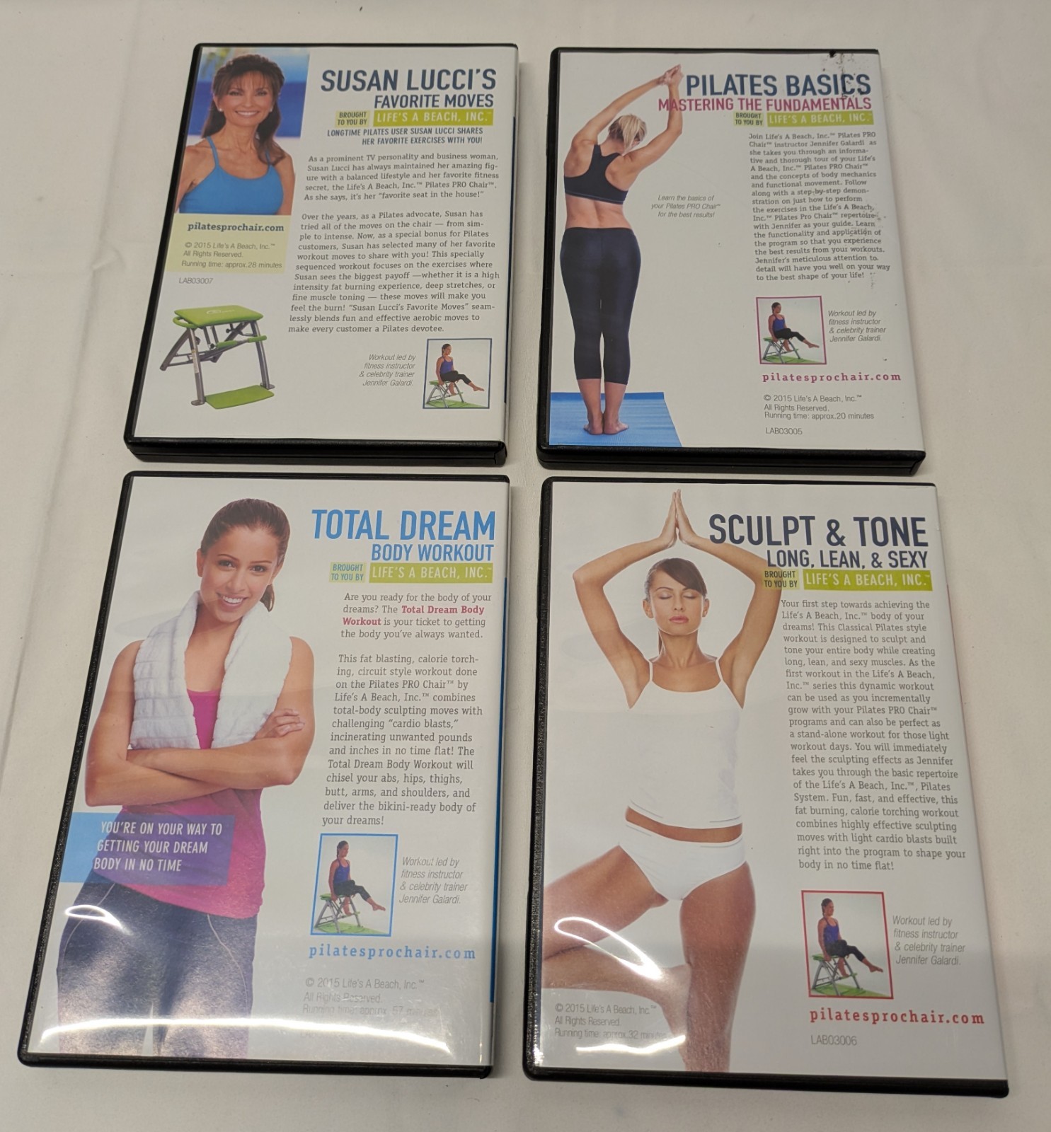 Life&rsquo;s A Beach Pilates Pro Chair w/ 4 Instructional DVD&rsquo;s – Aqua Blue