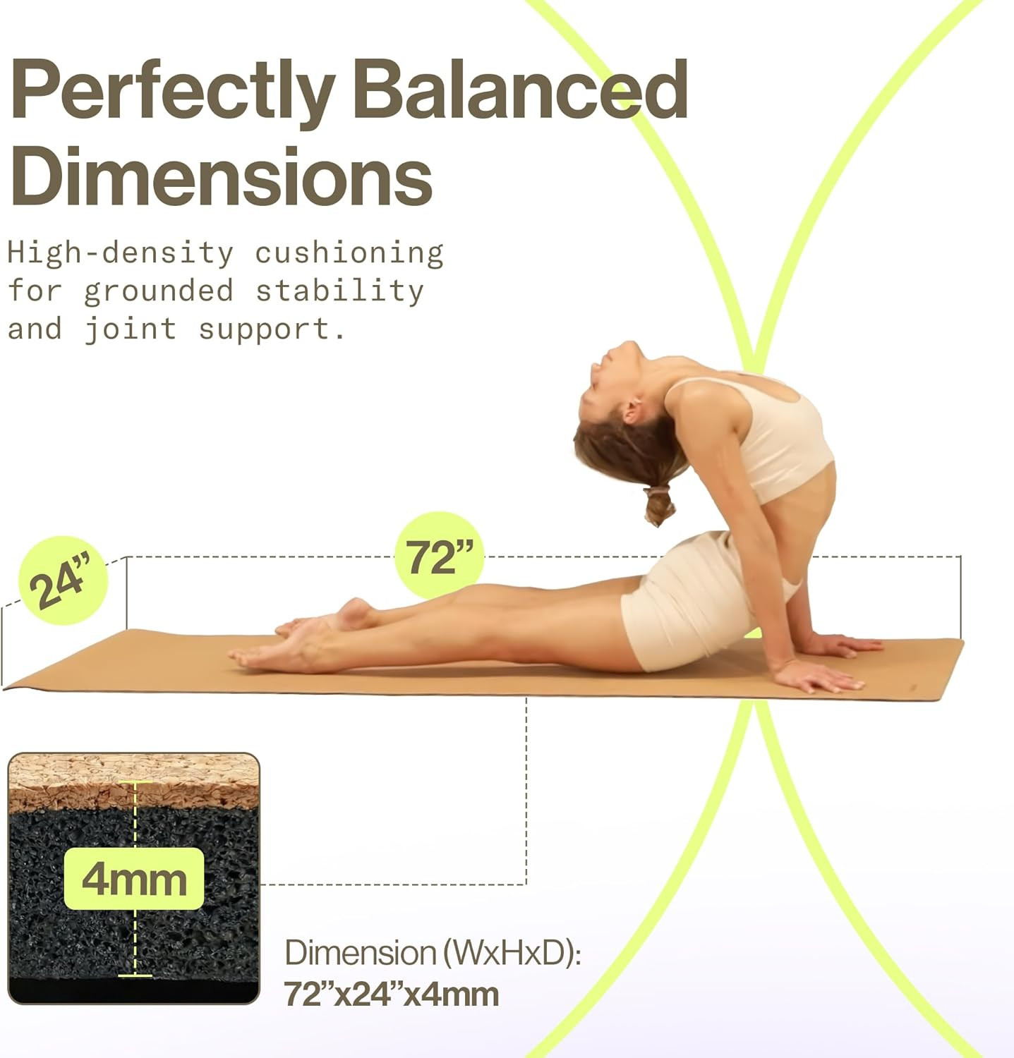 Eco-Friendly Cork Yoga Mat – Non-Slip, Cushioned for Hot Yoga & Pilates