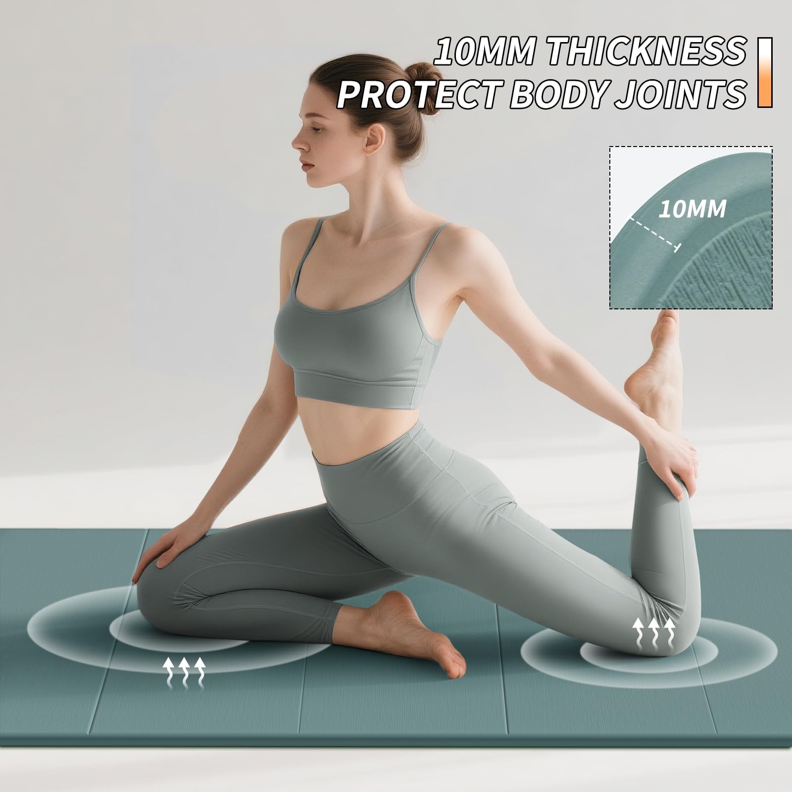 PAIDU Foldable Fitness Yoga Mat | 2/5&Prime; (10MM) Extra Thick | SGS Certified Non…